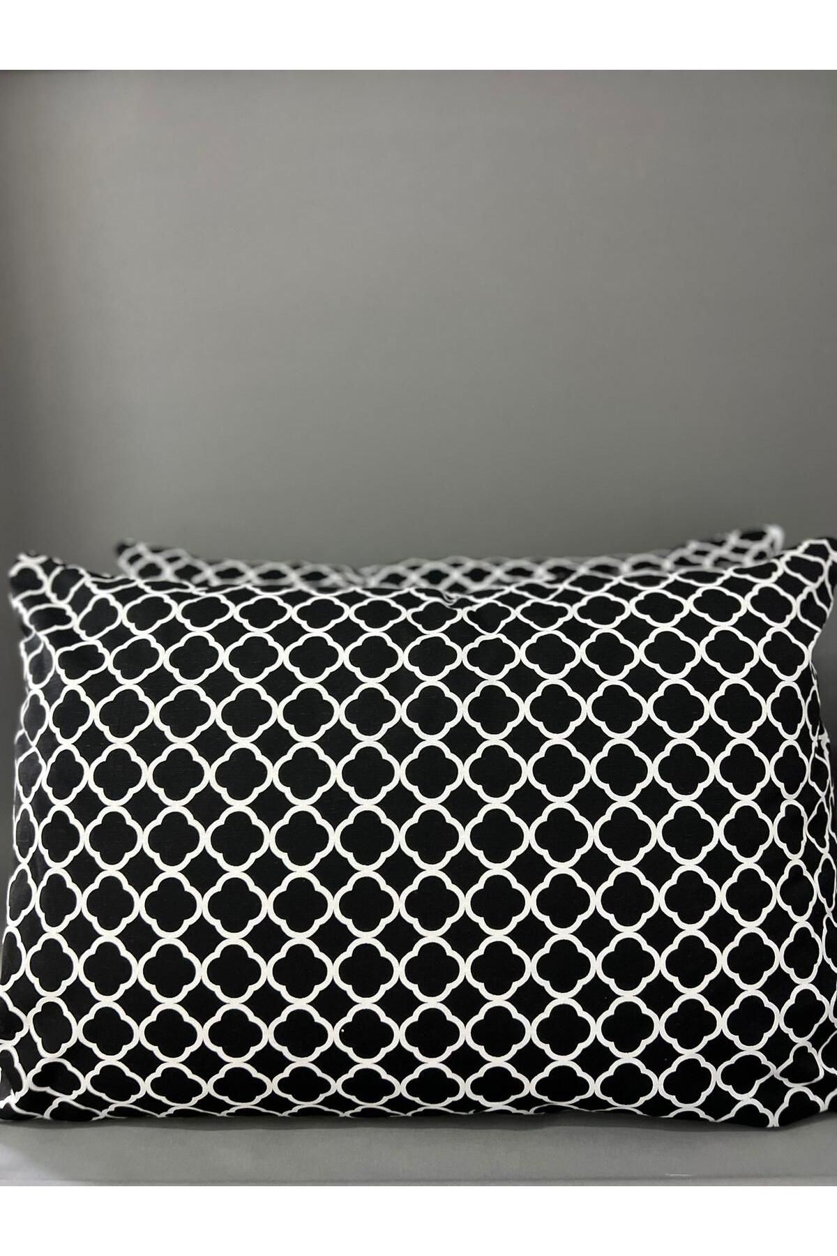 VODDİ-2 Pieces Patterned Zippered Cotton Pillow Case - Extra Soft Surface 3