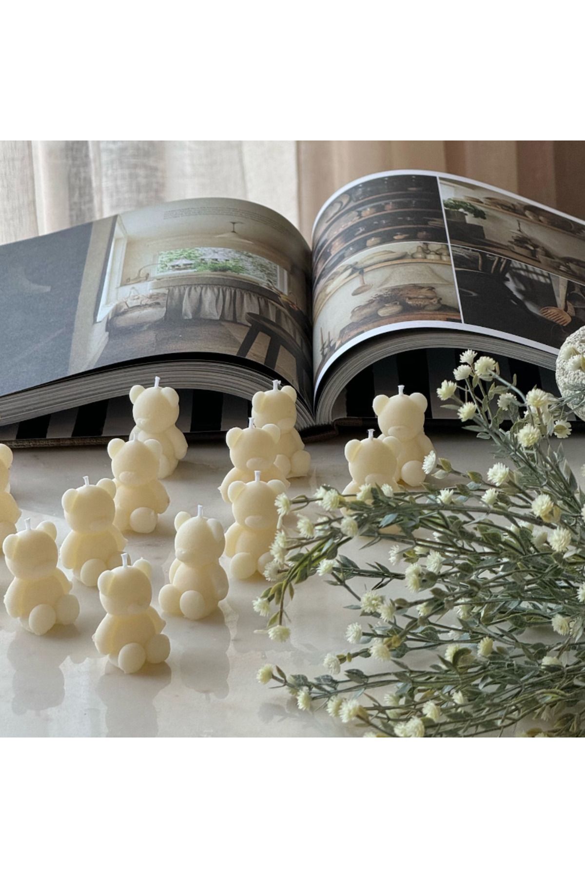 Creatölye Ayıcık Mum Kına, Söz, Nişan, Nikah, Düğün, Bebek, Babyshower, Doğum Günü Hediyelik fotoğrafı 2 (önizleme)