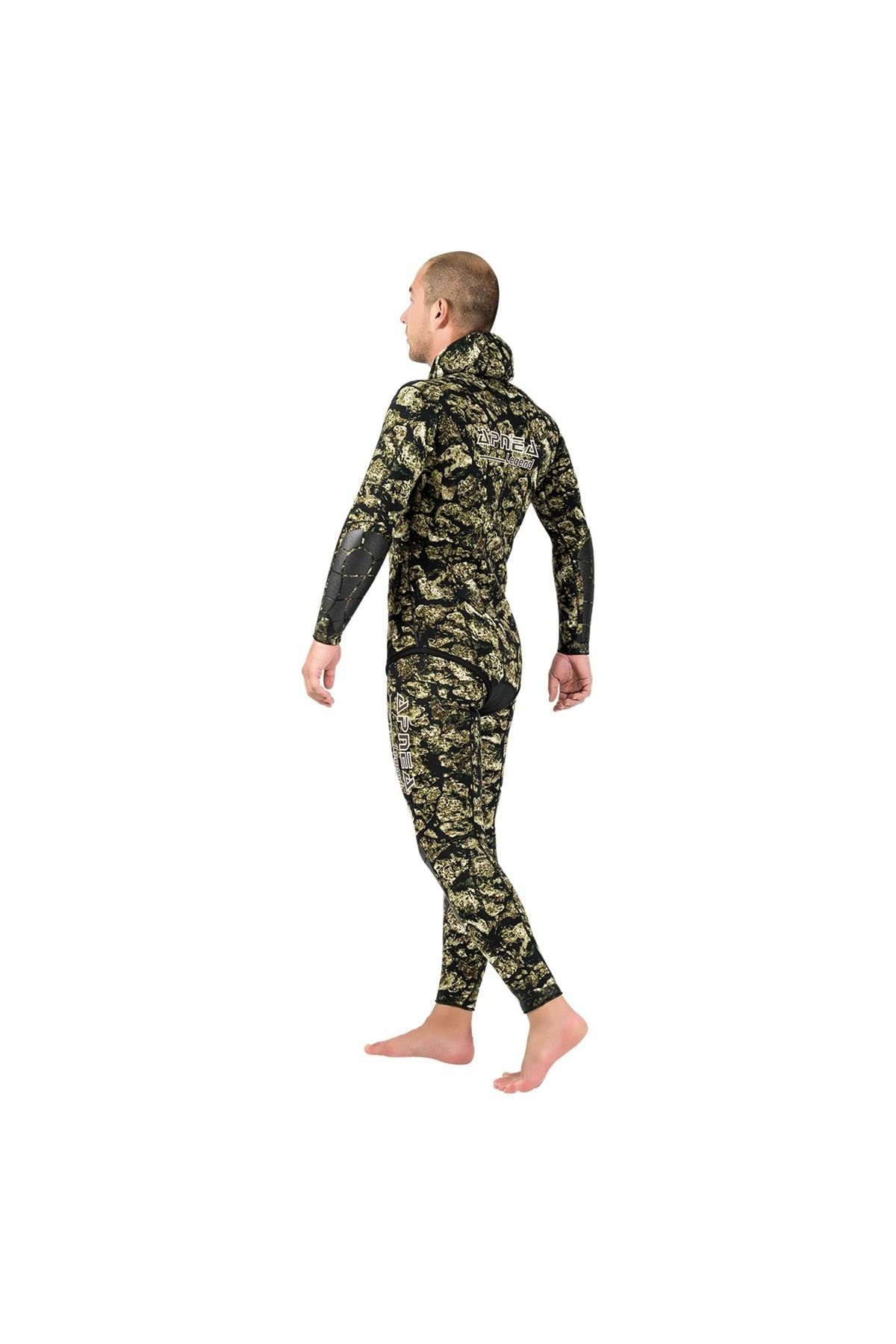 وت سوت (لباس غواصی) سبز مردانه لباس شیرجه شکارچی راک 5 میلی متری S Apnea