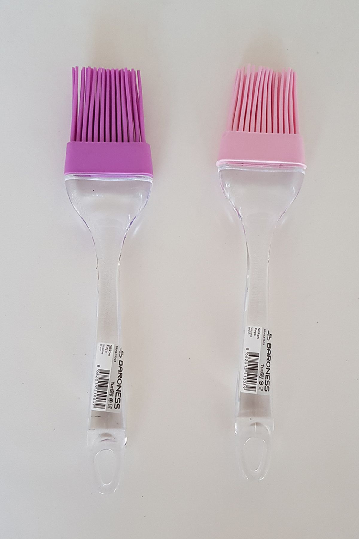 adresiburasi Barones  Silikon Yumurta Fırçası 22 Cm Açık Pembe-Lila 2 Li Set