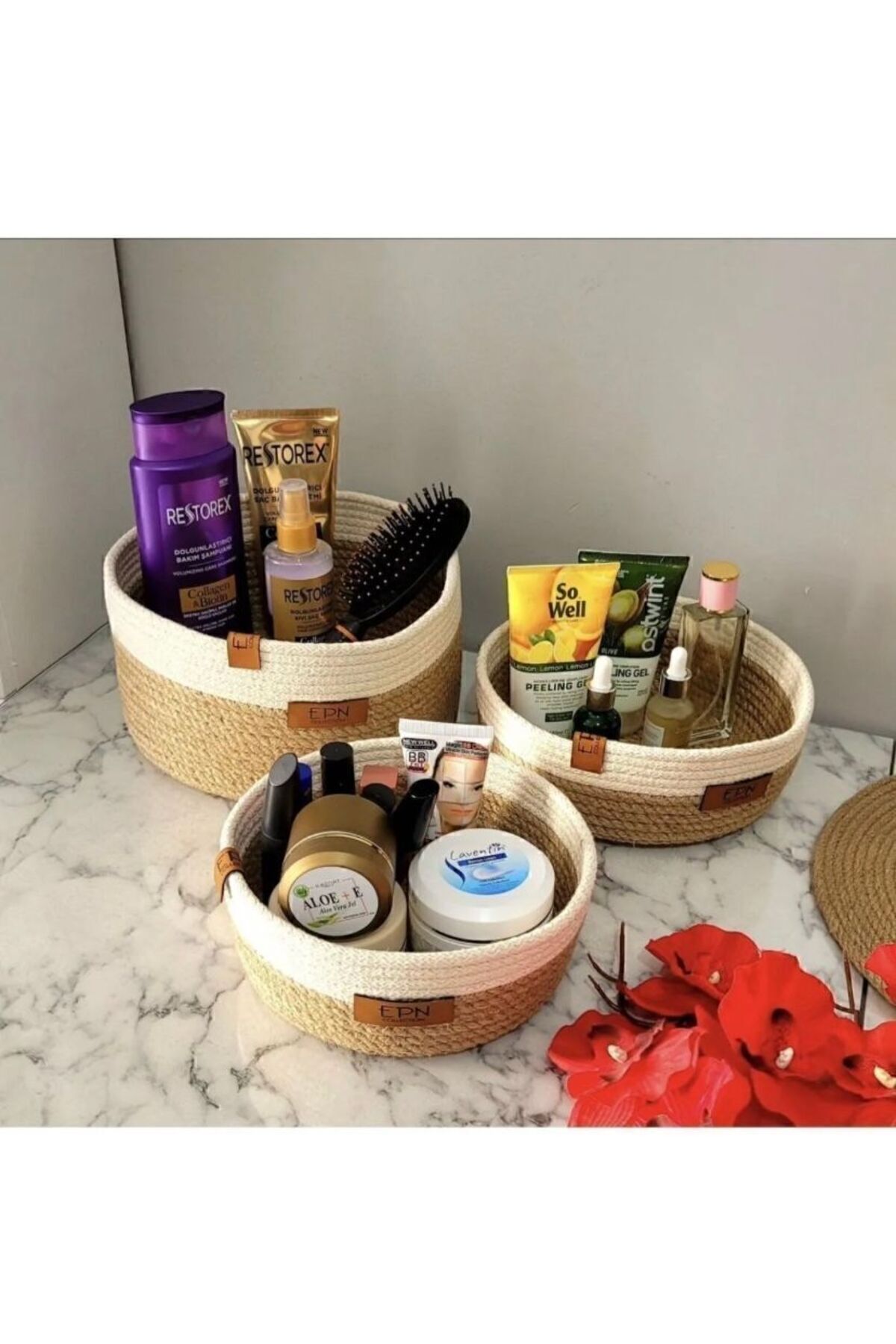 Regulatory Wicker Basket 3 Pieces Set Multi-Purpose Large Size