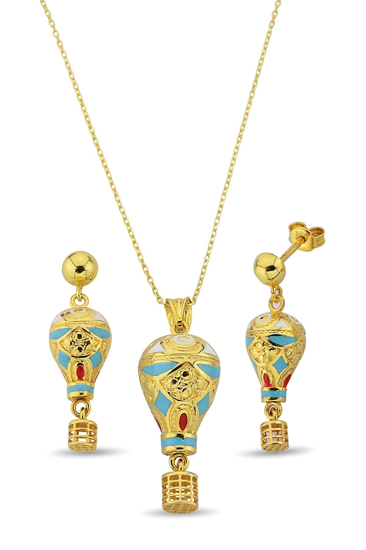 Argentum Concept 18K Altın Kaplamalı 925 Ayar Gümüş Uçan Balon Set - 67022902