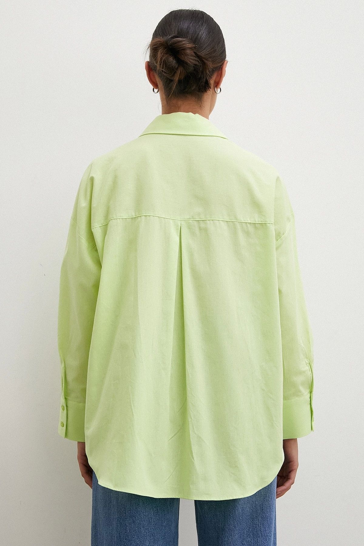 Never more-Green Regular Fit Poplin Shirt 4