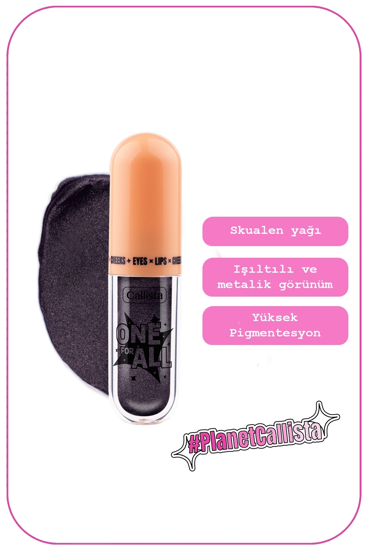 One For All Eyes & Lips & Cheeks Işıltılı Likit Göz farı - 11 Milk Way — مشکی ESH ONE FOR ALL — تصویر 2 از 3