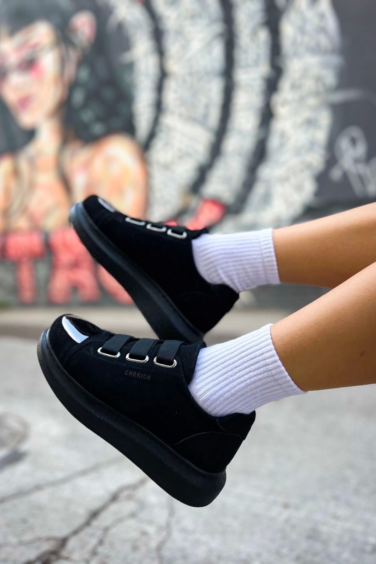 TB Terzi Bey TB251 SST Mirror Suede Kadın Ayakkabı SIYAH