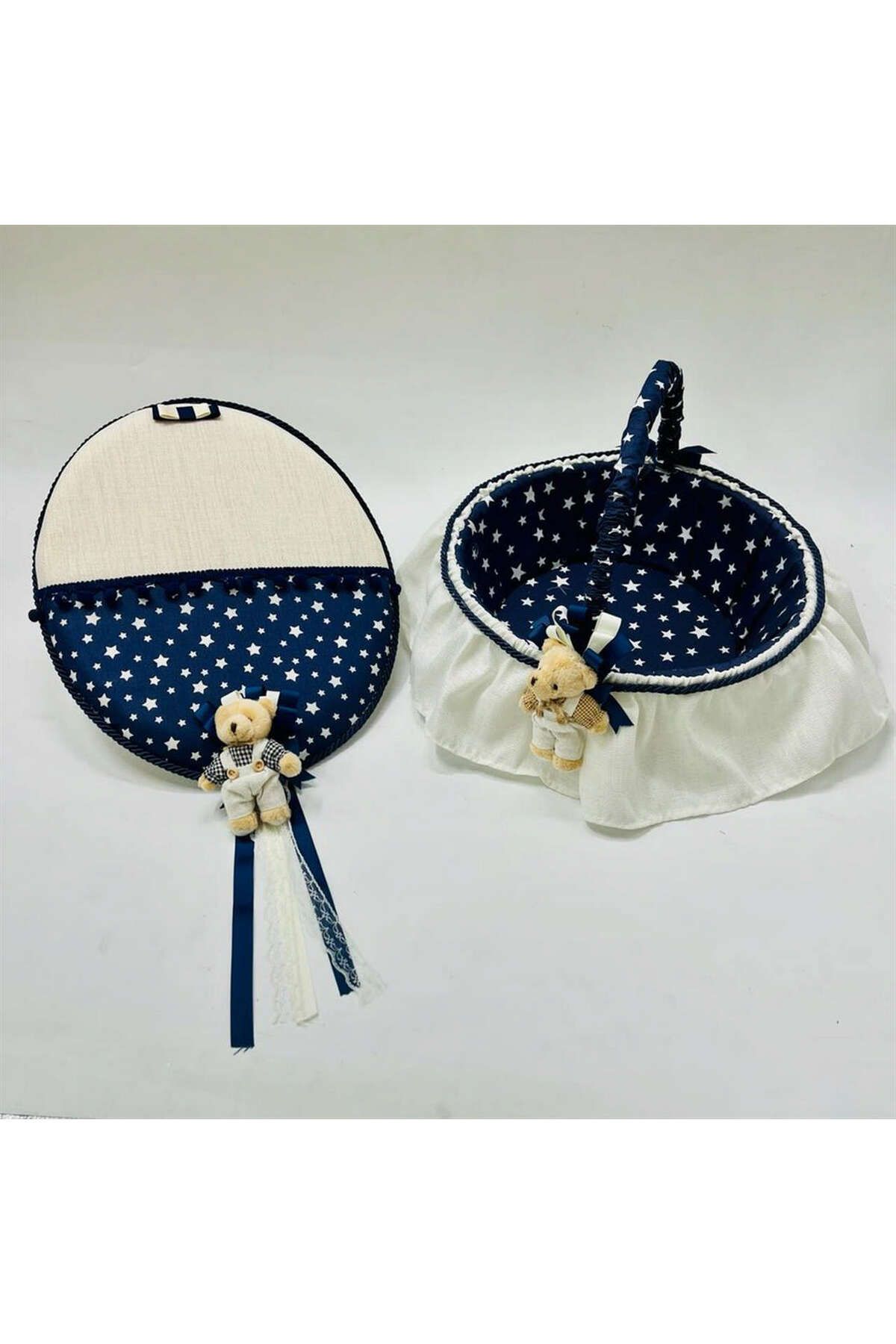 ZERO LAND - Baby Shower 2 adet Kapı Süsü Sepet Seti Lacivert LZWDR