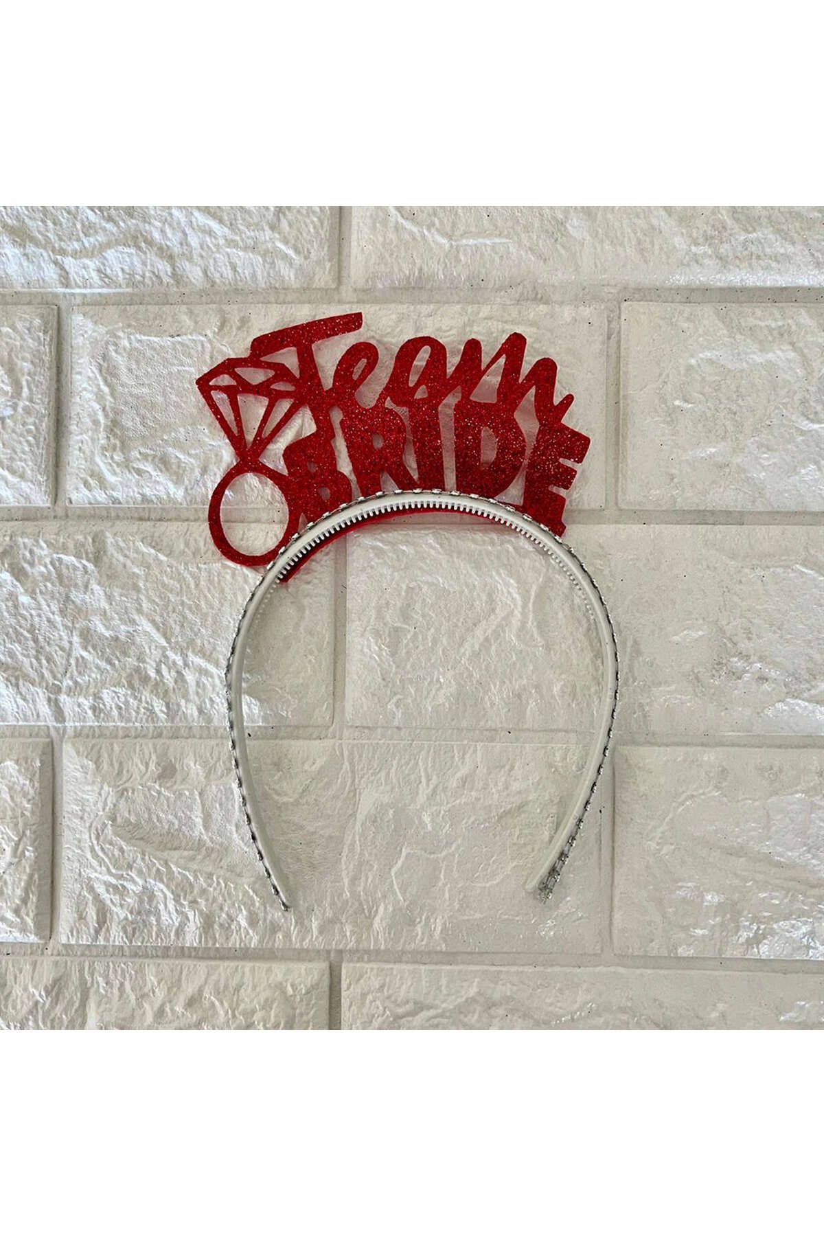 ZERO LAND - Team Bride Yazılı Plastik Taç Kırmızı DRSTR