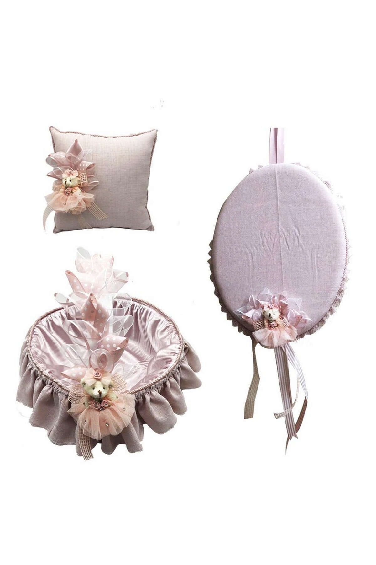 ZERO LAND - Baby Shower Ayıcıklı Bebek Oda Seti 3 Parça Pembe 1493859712
