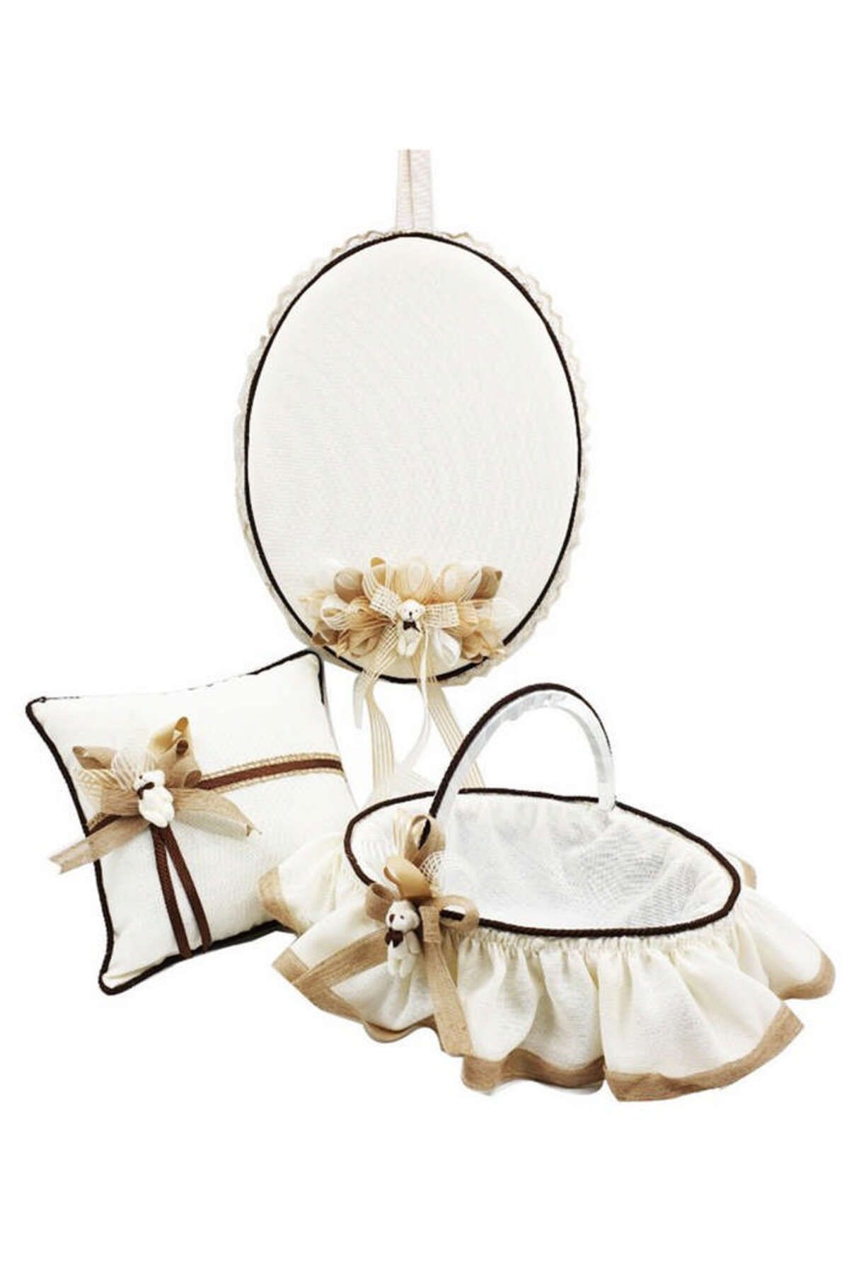 ZERO LAND - Baby Shower Ayıcıklı Bebek Oda Seti 3 Parça Açık Krem 1495559712