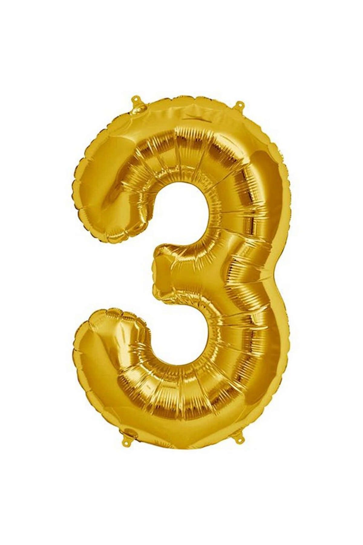 ZERO LAND - 16 inç 3 Rakamı Folyo Balon Gold 40 cm GLSTD