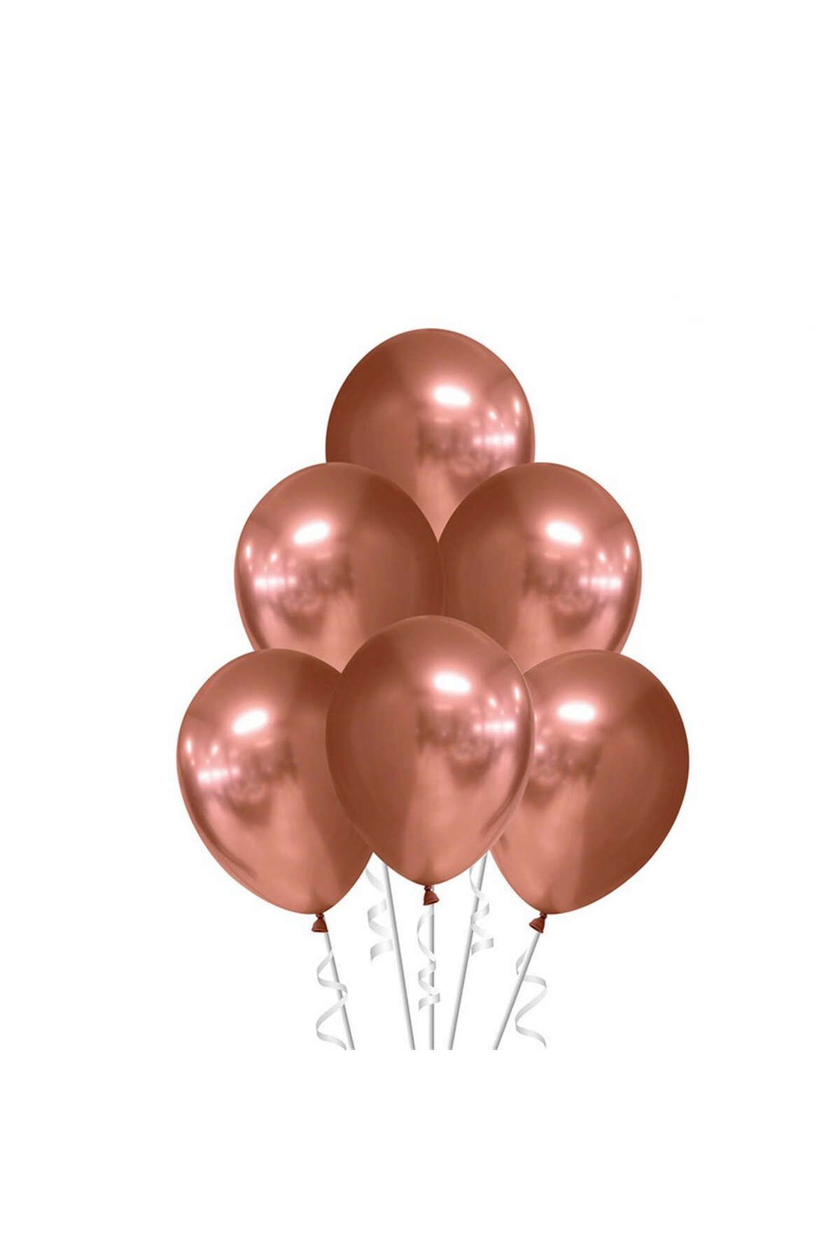 ZERO LAND - 50 adet Krom (Aynalı Çok Parlak ) Balon Rose Gold YKTSN