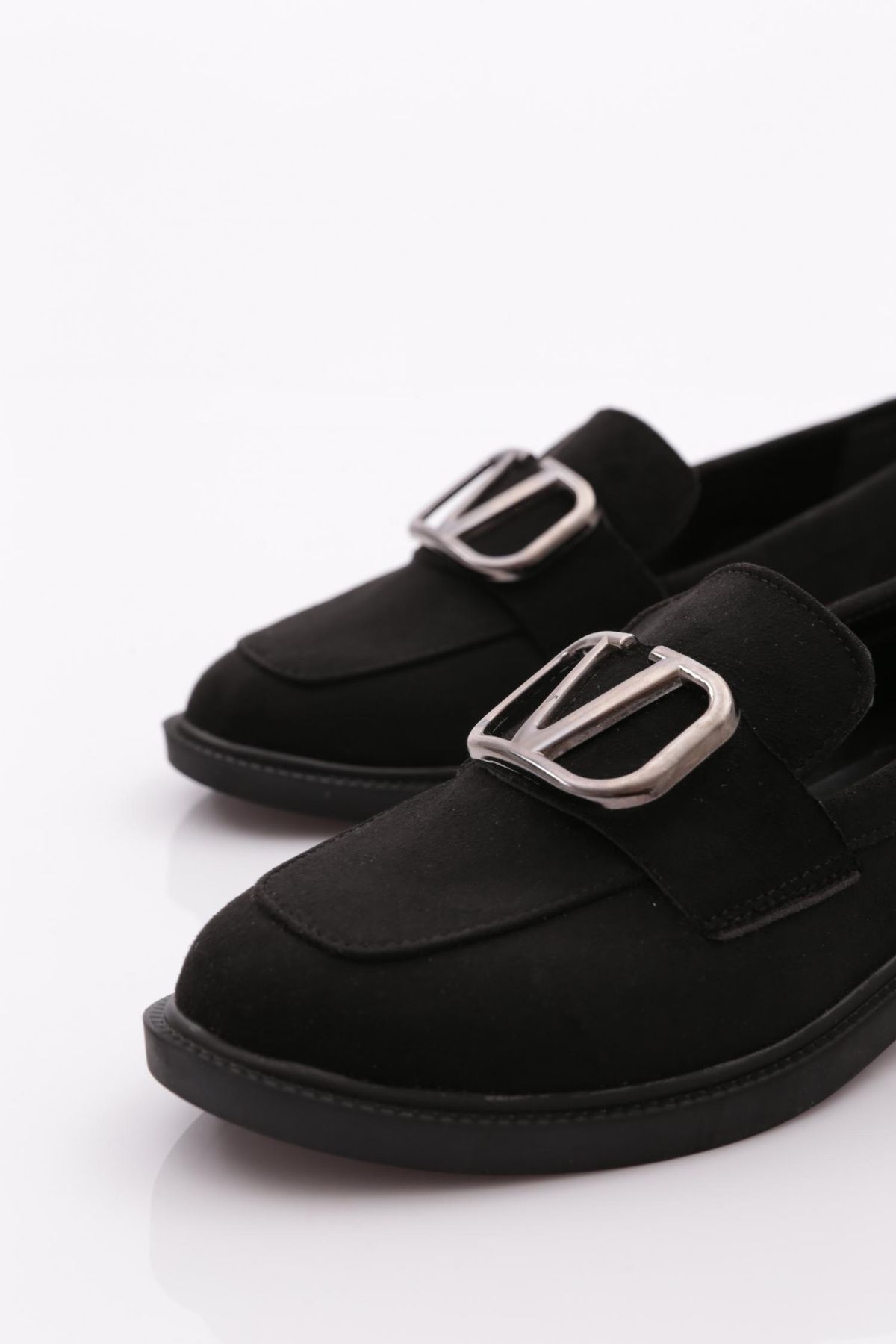 DGN-Women's Black Suede Loafer - 30152674 4