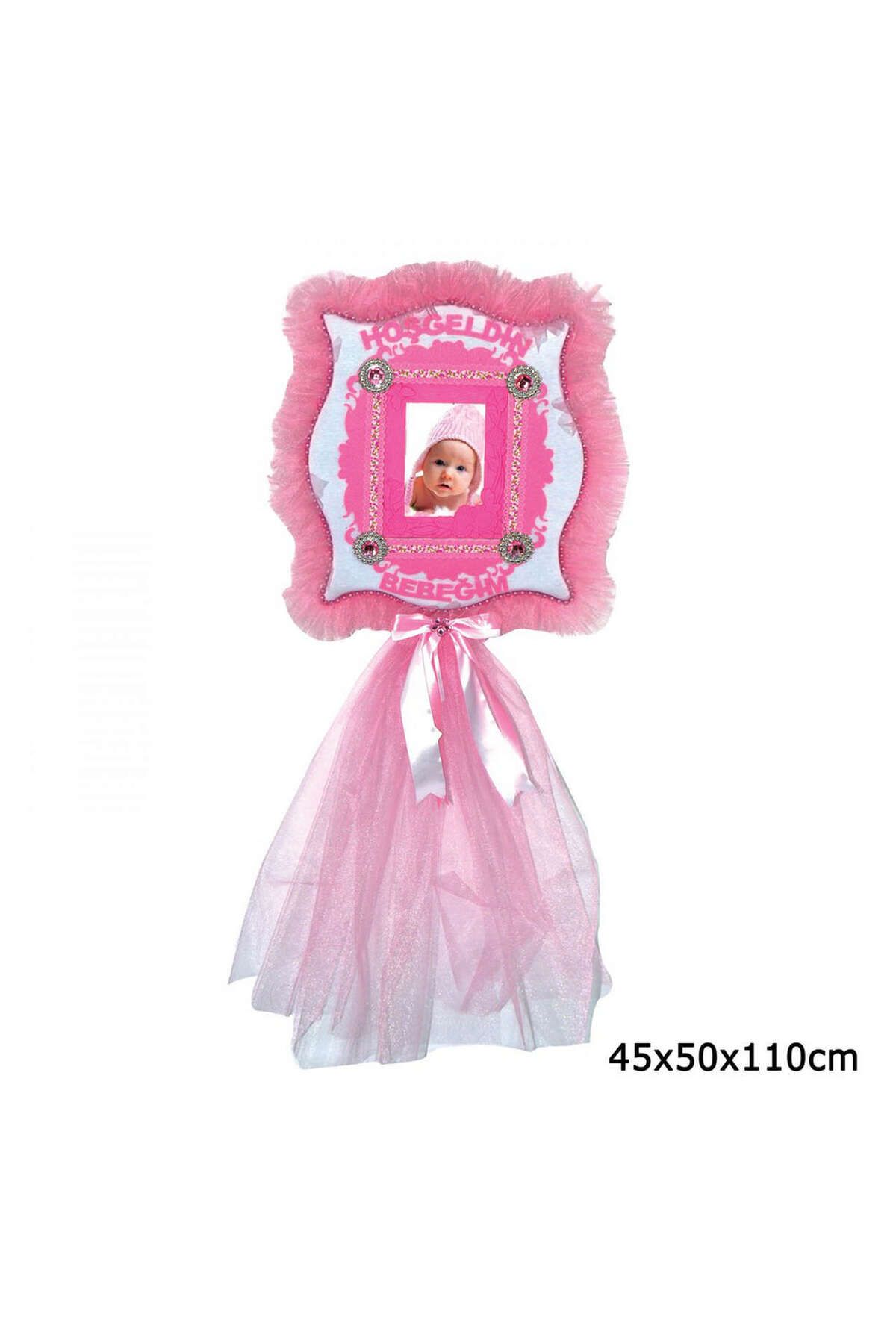 ZERO LAND - Kare Çerçeve Bebek Kapı Süsü Pembe 110 cm 1492459712