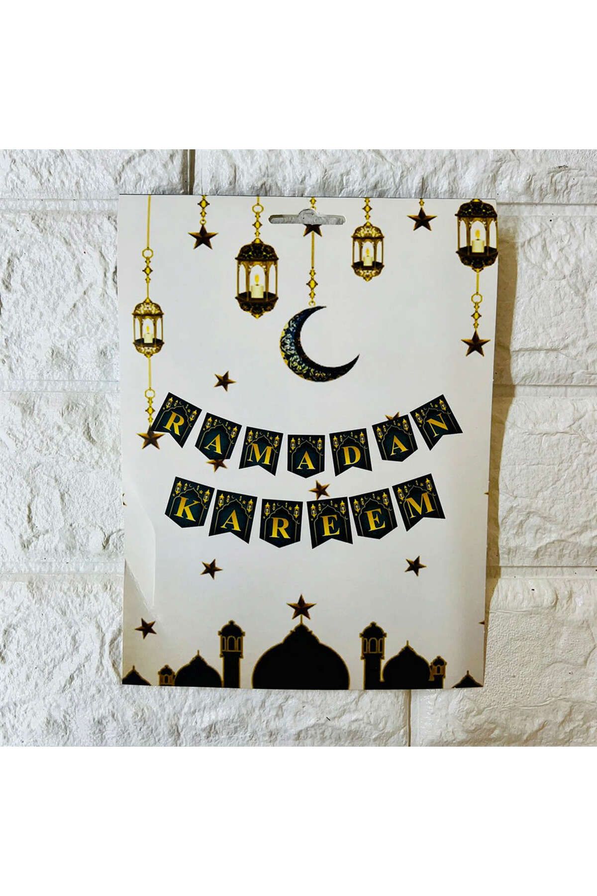 ZERO LAND - Ramazan a Özel RAMADAN KAREEM Yazılı Karton Flama DPMAH