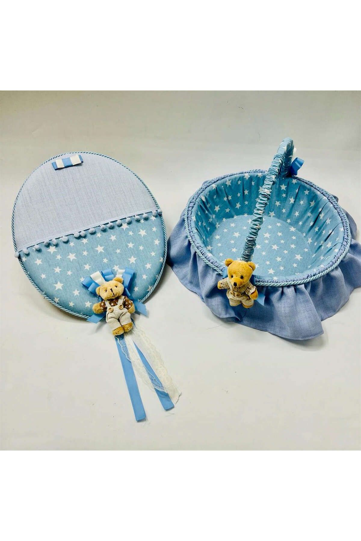 ZERO LAND - Baby Shower 2 adet Kapı Süsü Sepet Seti Mavi MXPMA