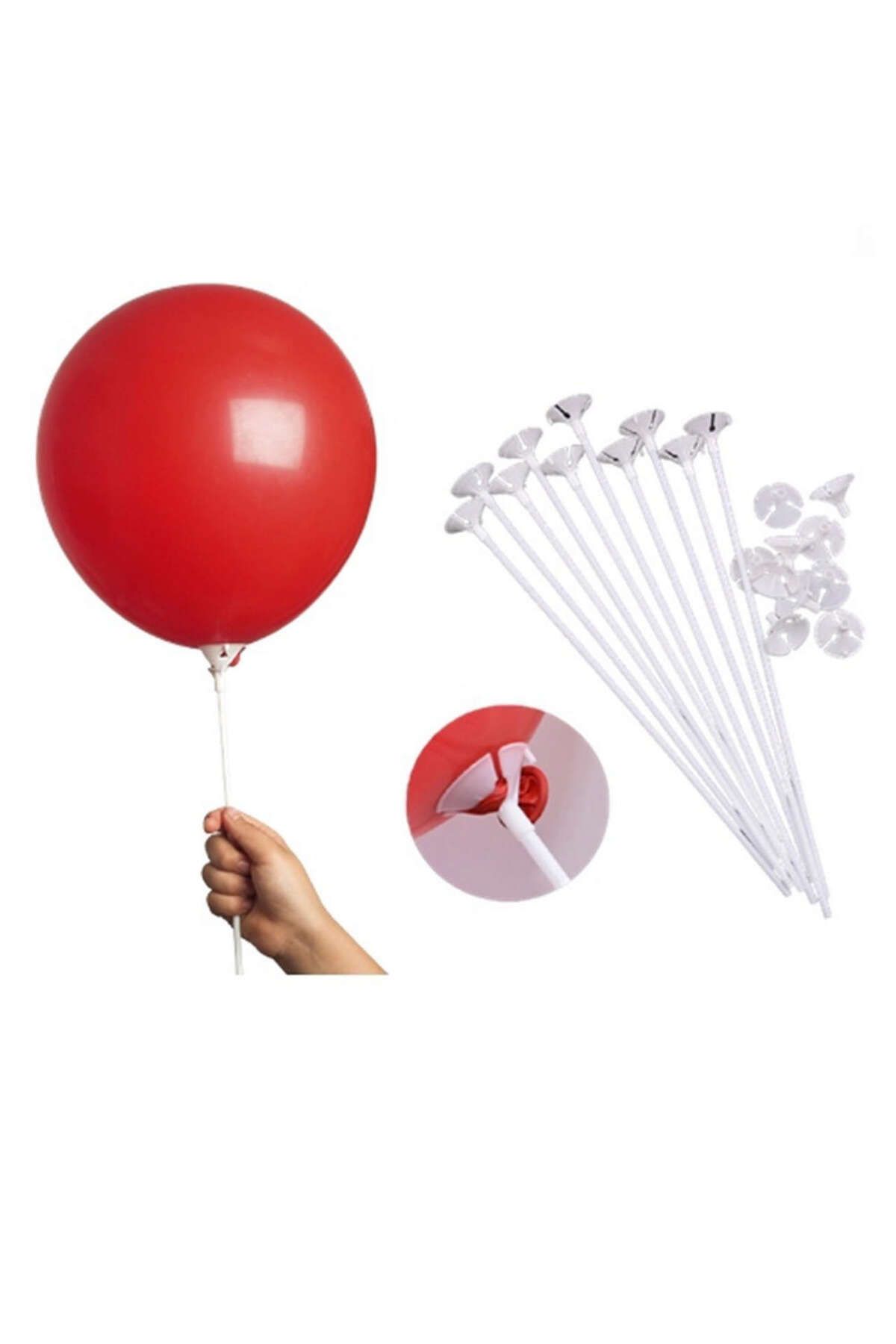 ZERO LAND - Balon Çubuğu ve Takma Aparatı Seti 10lu YKTSN