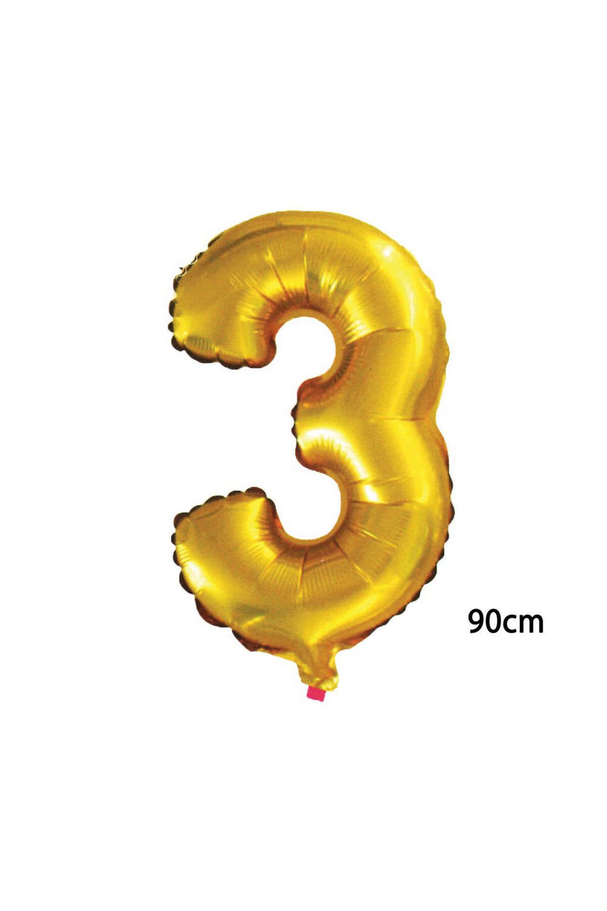 ZERO LAND - 40 inç 3 Rakamı Folyo Balon Gold 100 cm YKTSN