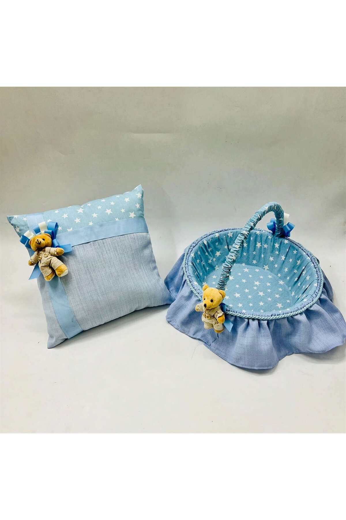 ZERO LAND - Baby Shower Sepet Takı Yastık Seti Mavi 1493919712 Hediyelik