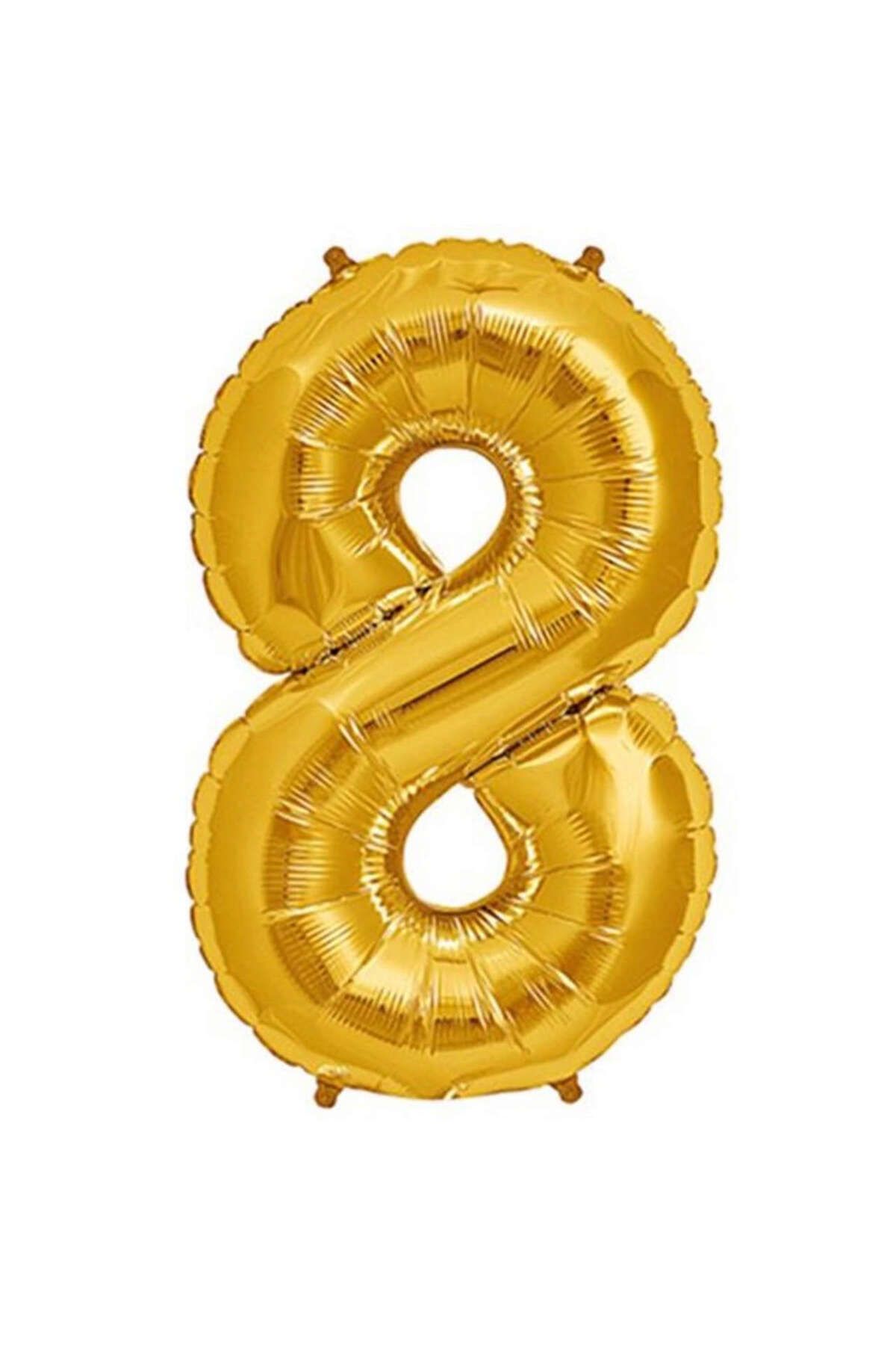 ZERO LAND - 16 inç 8 Rakamı Folyo Balon Gold 40 cm YKTSN