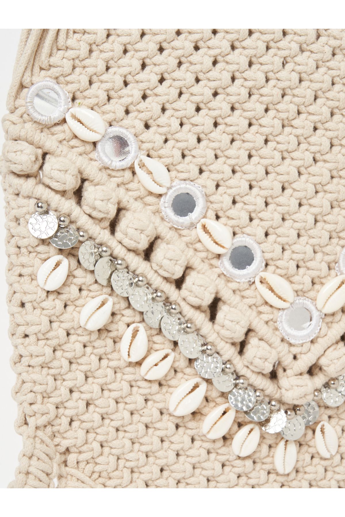 Styli-Shell Detailed Crochet Handbag 5