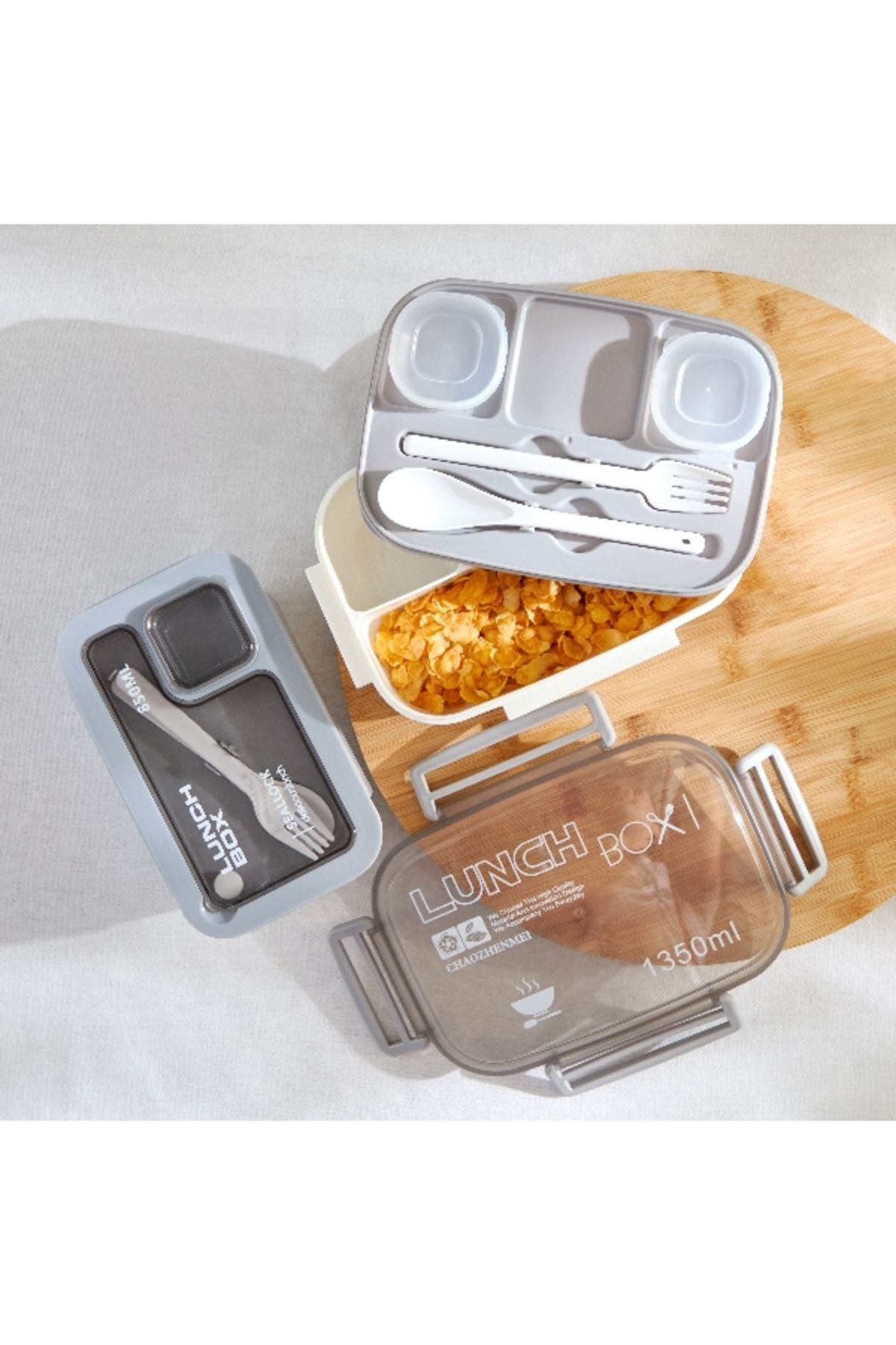 Home Box-Ezra Rectangular Lunch Box with Spoon and Fork - 850 ml 5