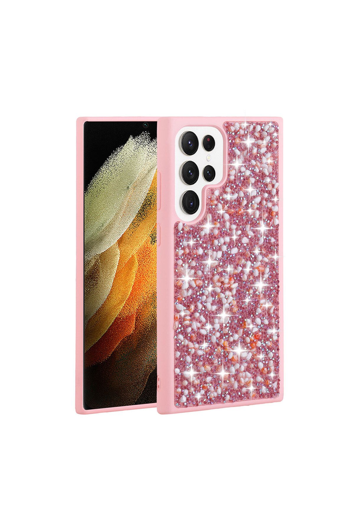 gaappy Gravel Serisi Samsung Galaxy S23 Ultra Pembe Kapak