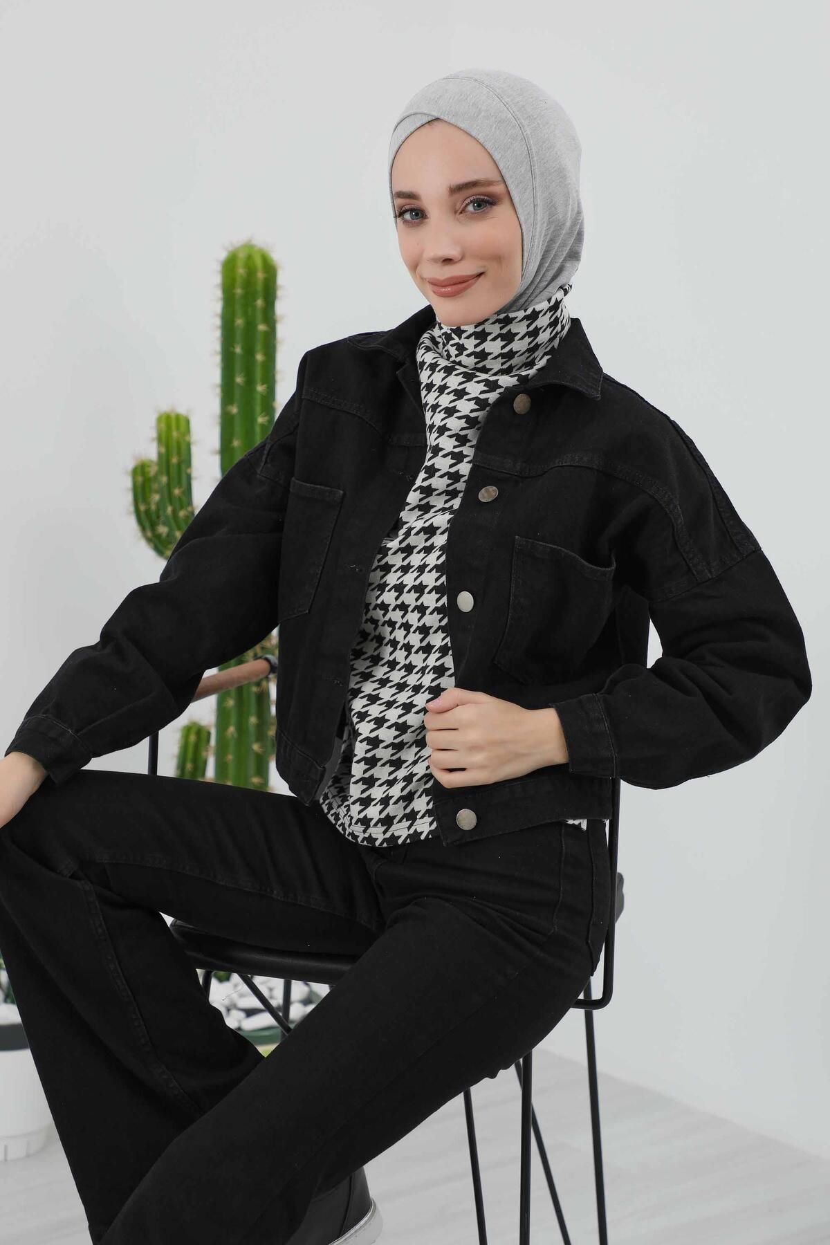 Aisha's Design-Boneta Hijab de iarnă cu detaliu în cruce în față, tb-4rb 2