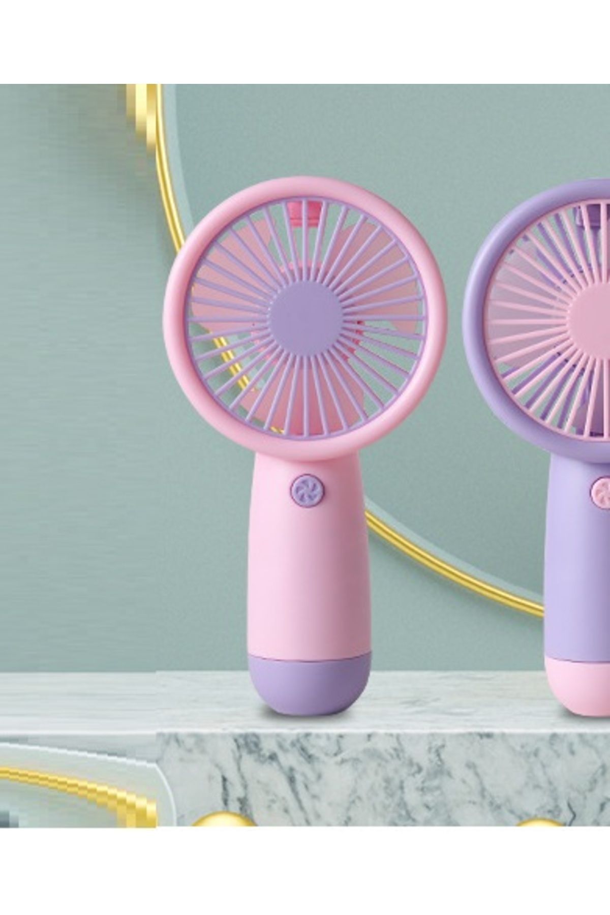 Livava Renkli Mini Fan, Şarj Edilebilir, Pembe, 16x8