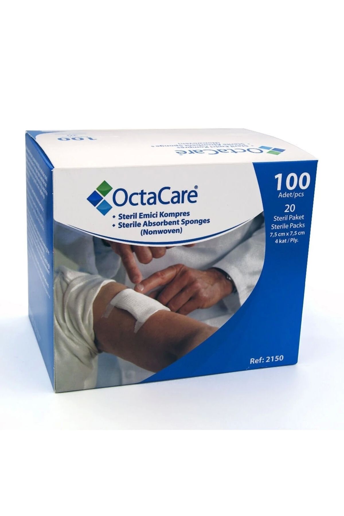 Octacare 7,5 Cm*7,5 Cm Steril Emici Kompres Nonwoven 100'lü Kutu