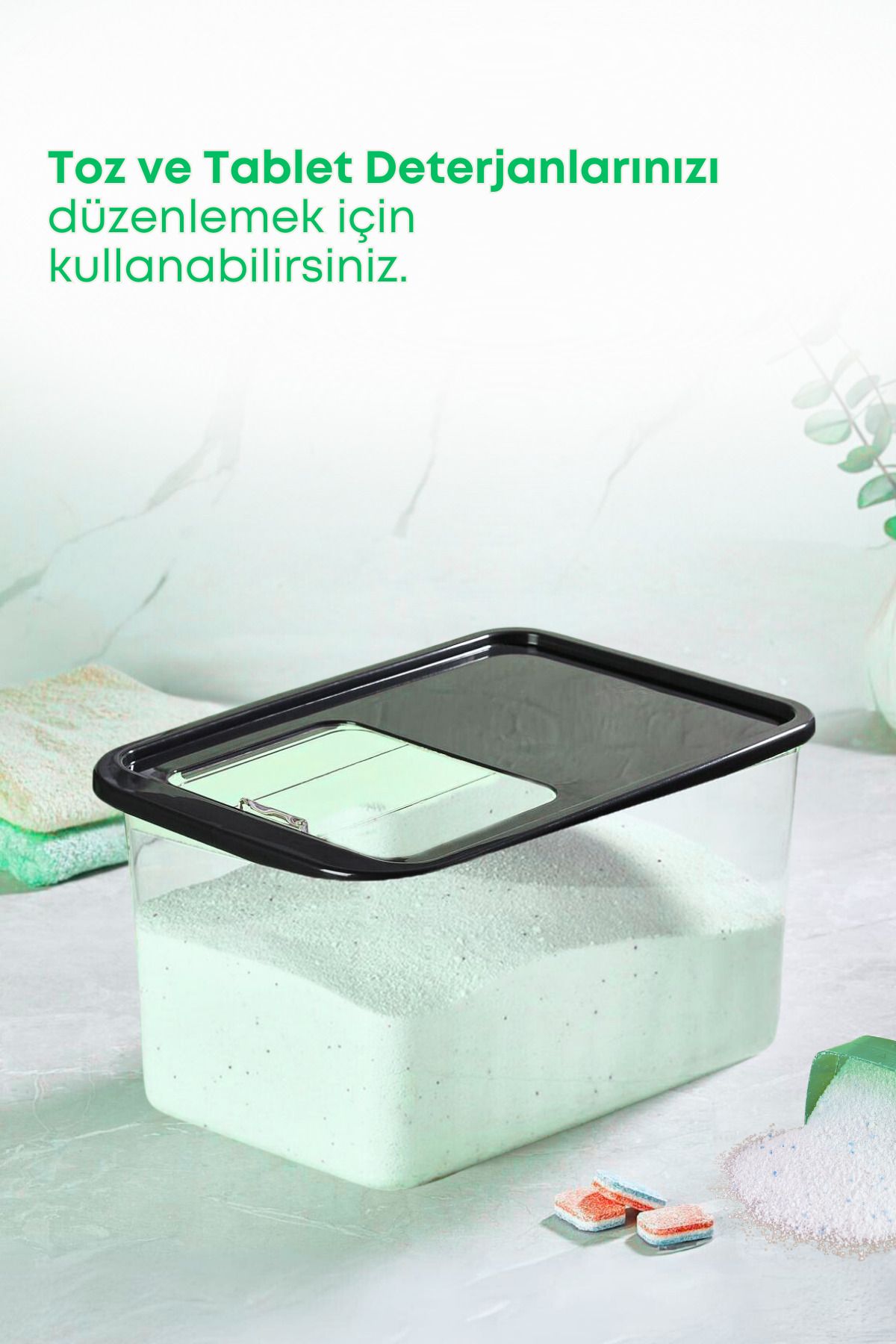GRİMOR Life-10 L Mega Size - 2-Piece Tablet Detergent Storage Box, Multi-Purpose Storage Container with Sliding and Sliding Lid 2