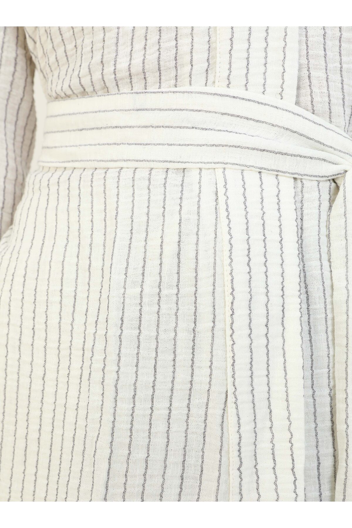 Benin-Gray Striped Cotton Suit - Benin 4