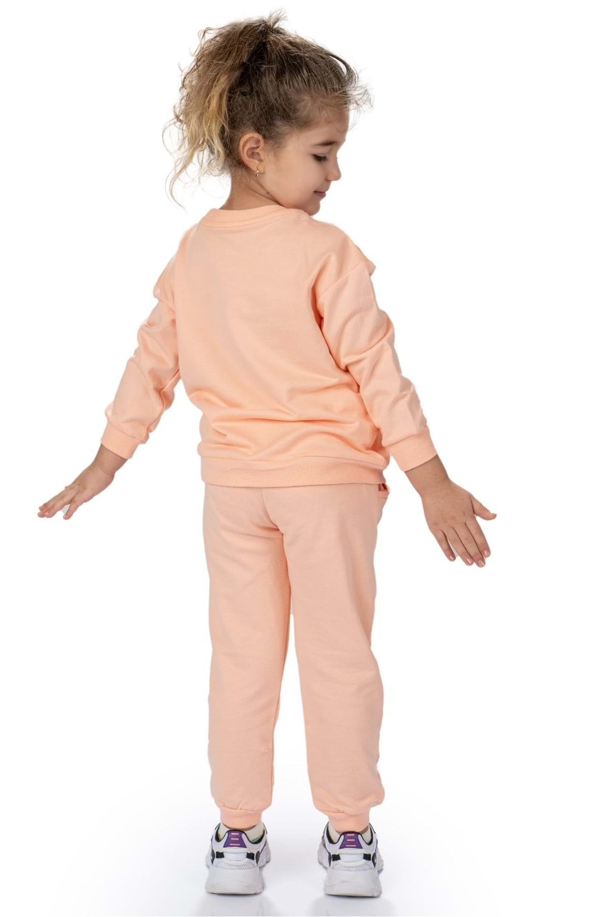 Mnk Baby&Kids Fistolu Bisiklet Yaka İkiiplik Kız Eşofman Takım MNK0573 SOMON fotoğrafı 4 (önizleme)