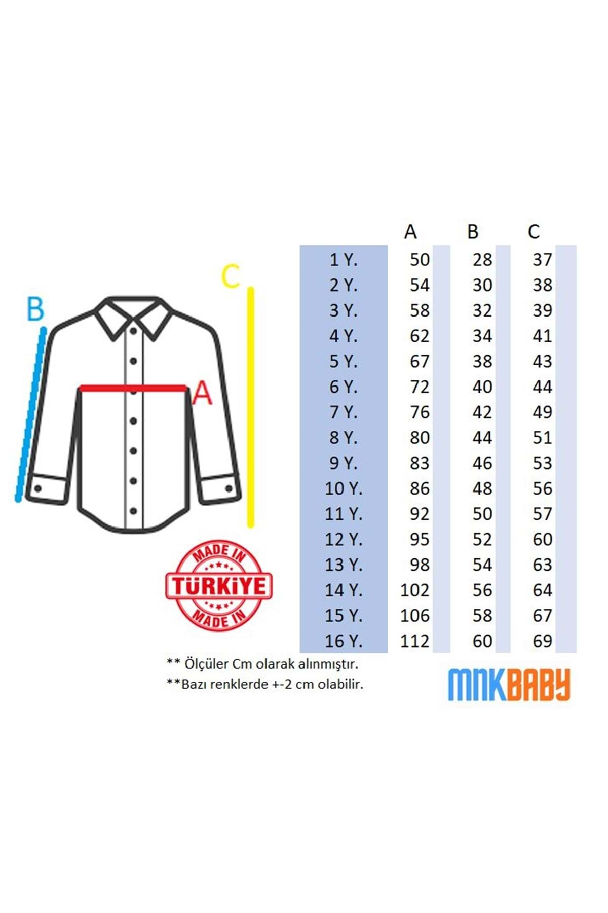 Mnk Baby&Kids Düz Renk Erkek Çocuk Gömlek MNK0575 MAVİ fotoğrafı 6 (önizleme)