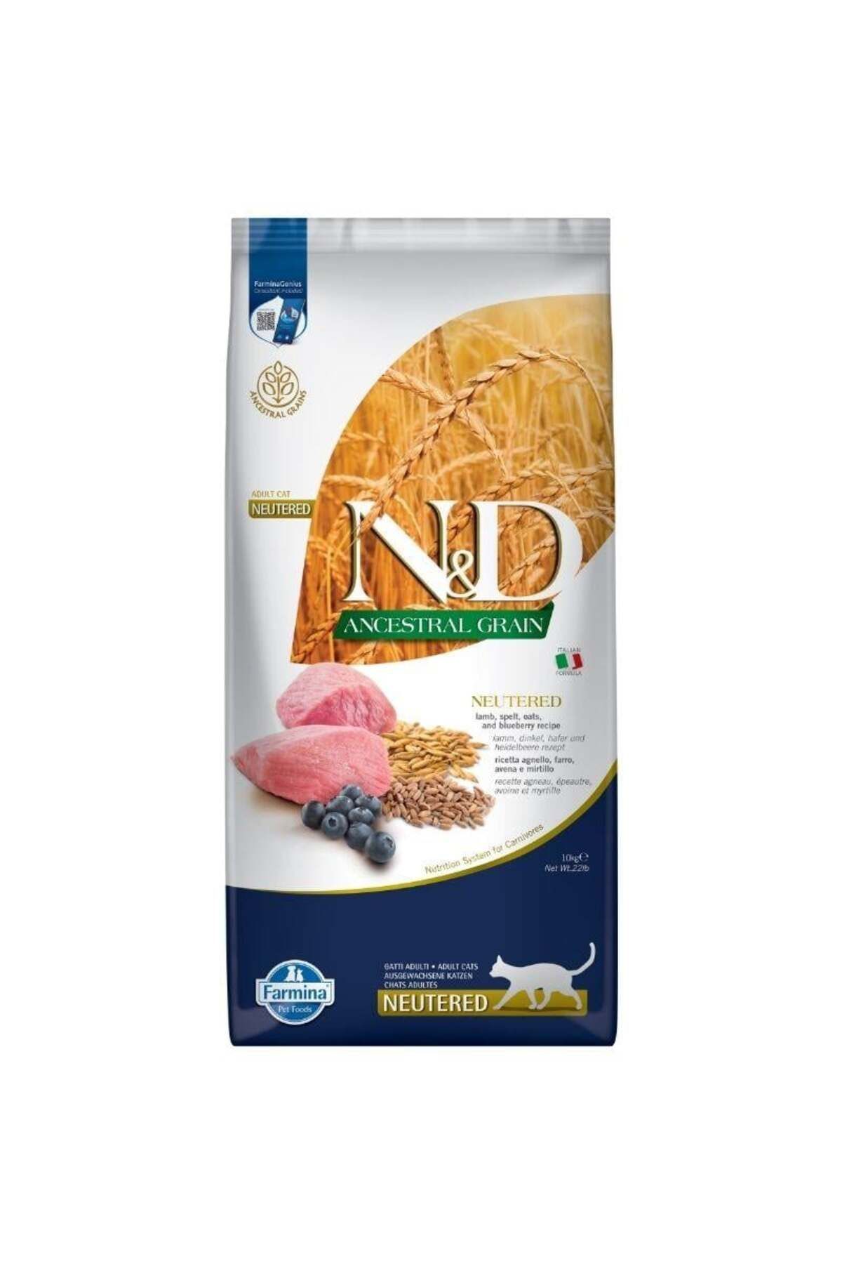 N&D Ancestral Grain Kuzu & Yabanmersini Kısırlaştırılmış Yetişkin Kedi Maması 10 Kg