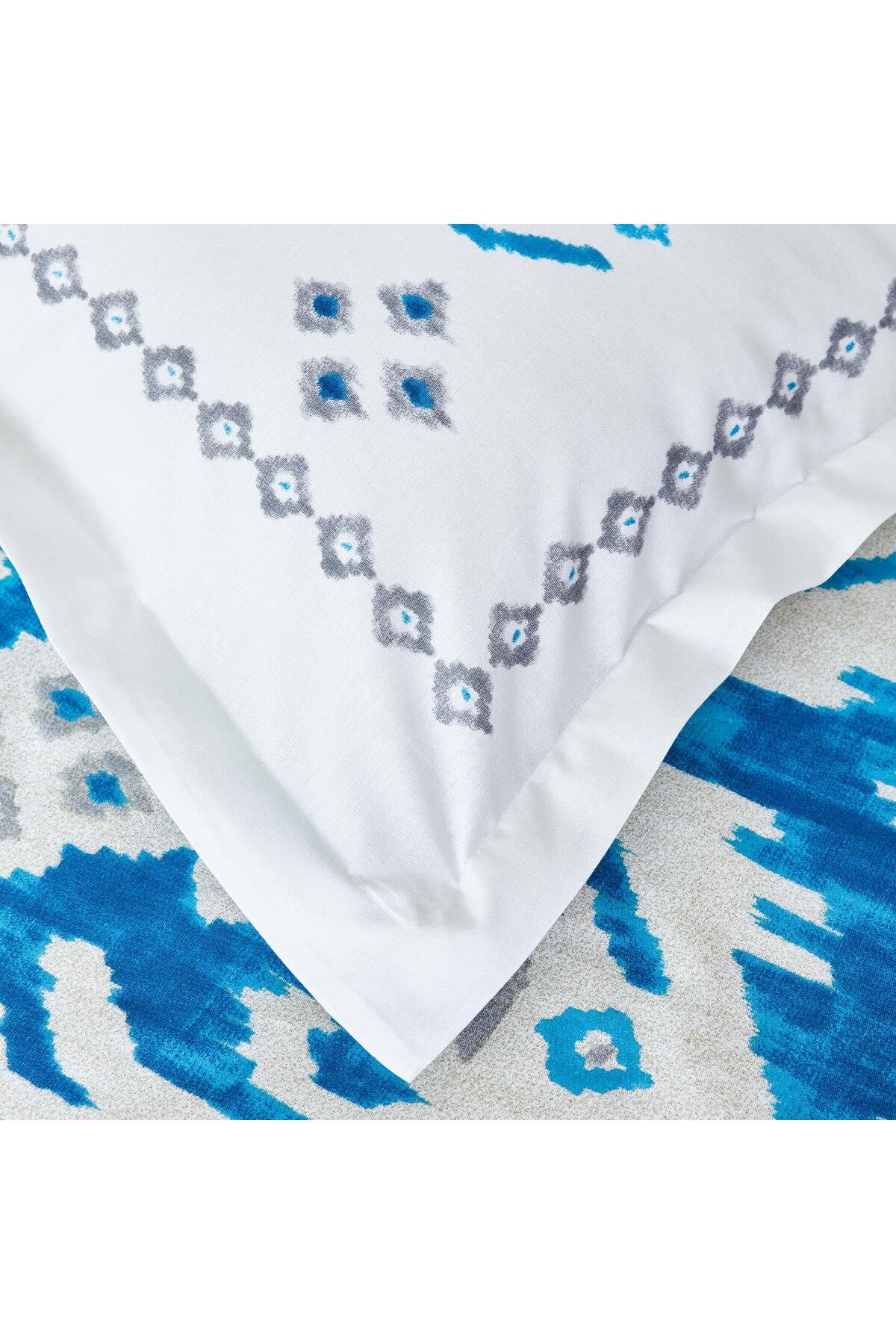 Karaca-Home Neos Blaues Baumwoll-Doppelbettbezug-Set, Bettdecke, Bettlaken, Kissenbezüge, Bettbezug 6