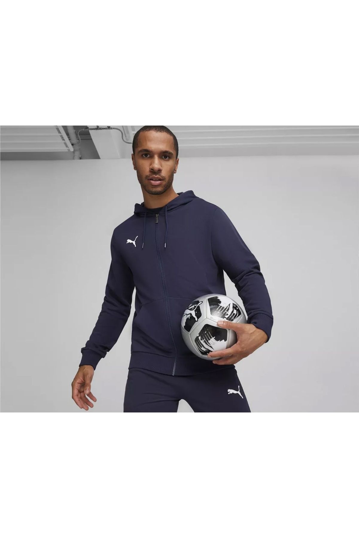 Puma-Teamgoal Casuals Hooded Jacket Men's Football Jacket65859506 Navy Blue 2