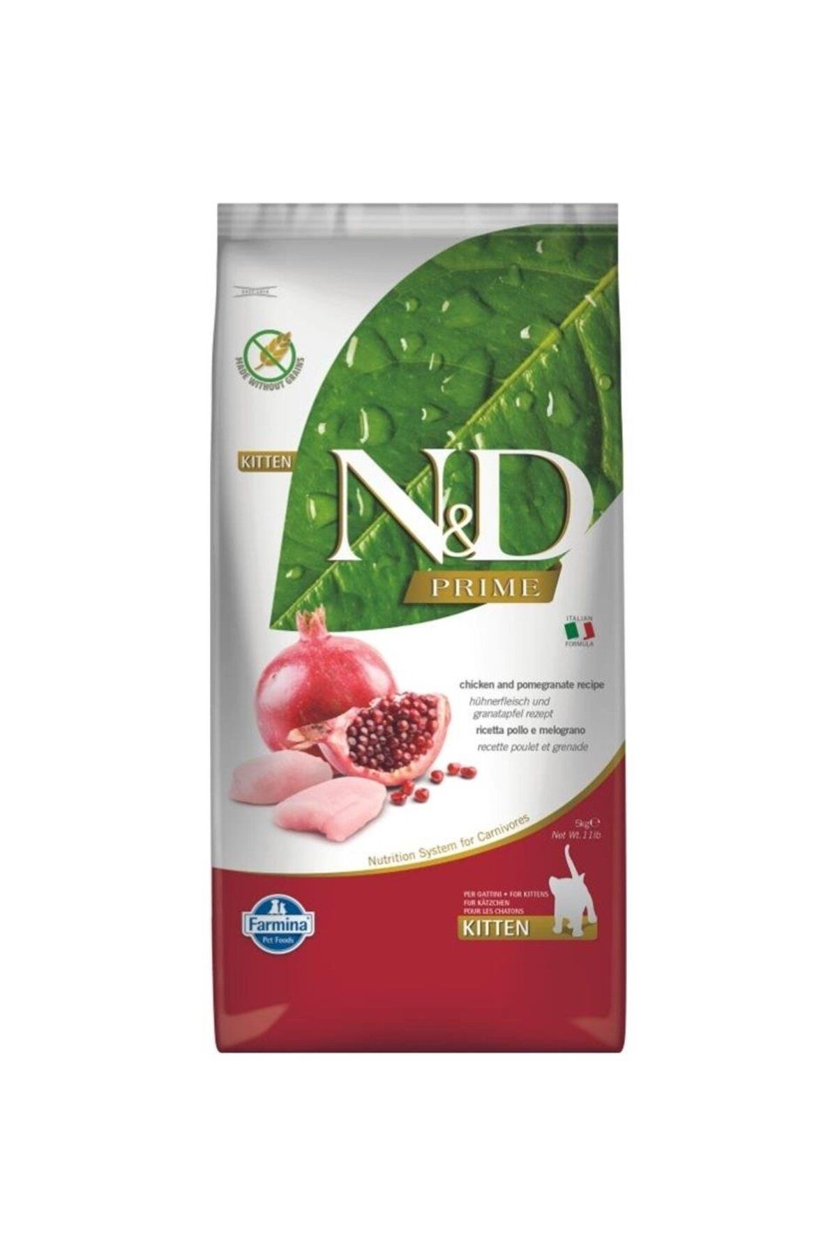 N&D Prime Tahılsız Tavuk & Nar Yavru Kedi Maması 5 Kg