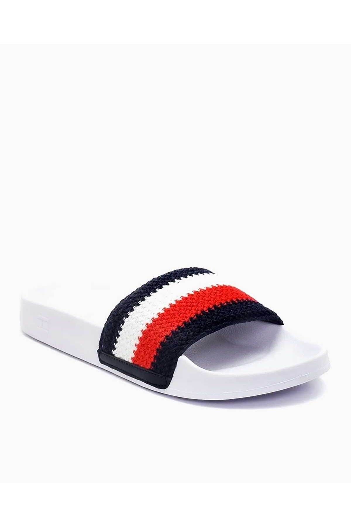 دمپایی سفید زنانه زنانی که انگشت اسلاید ضروری FW0FW06310 را به دست می آورند Tommy Hilfiger