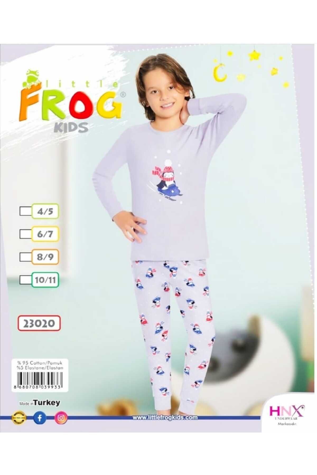 FROG-Set de pijamale pentru copii din bumbac subtire cu imprimeu om de zapada 1