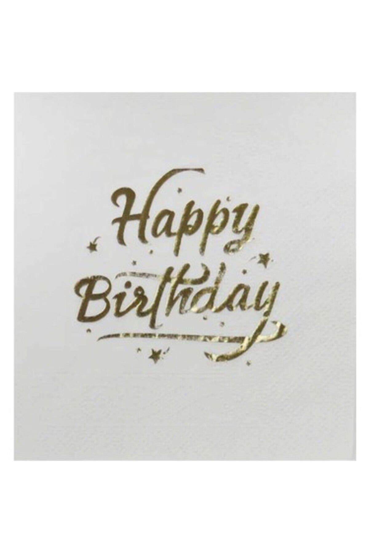 TATLI GÜNLER BEYAZ Yaldızlı GOLD Varaklı HAPPY BİRTHDAY BASKILI Sunumluk Peçete 16 Adet Doğum Günü Parti Konsepti