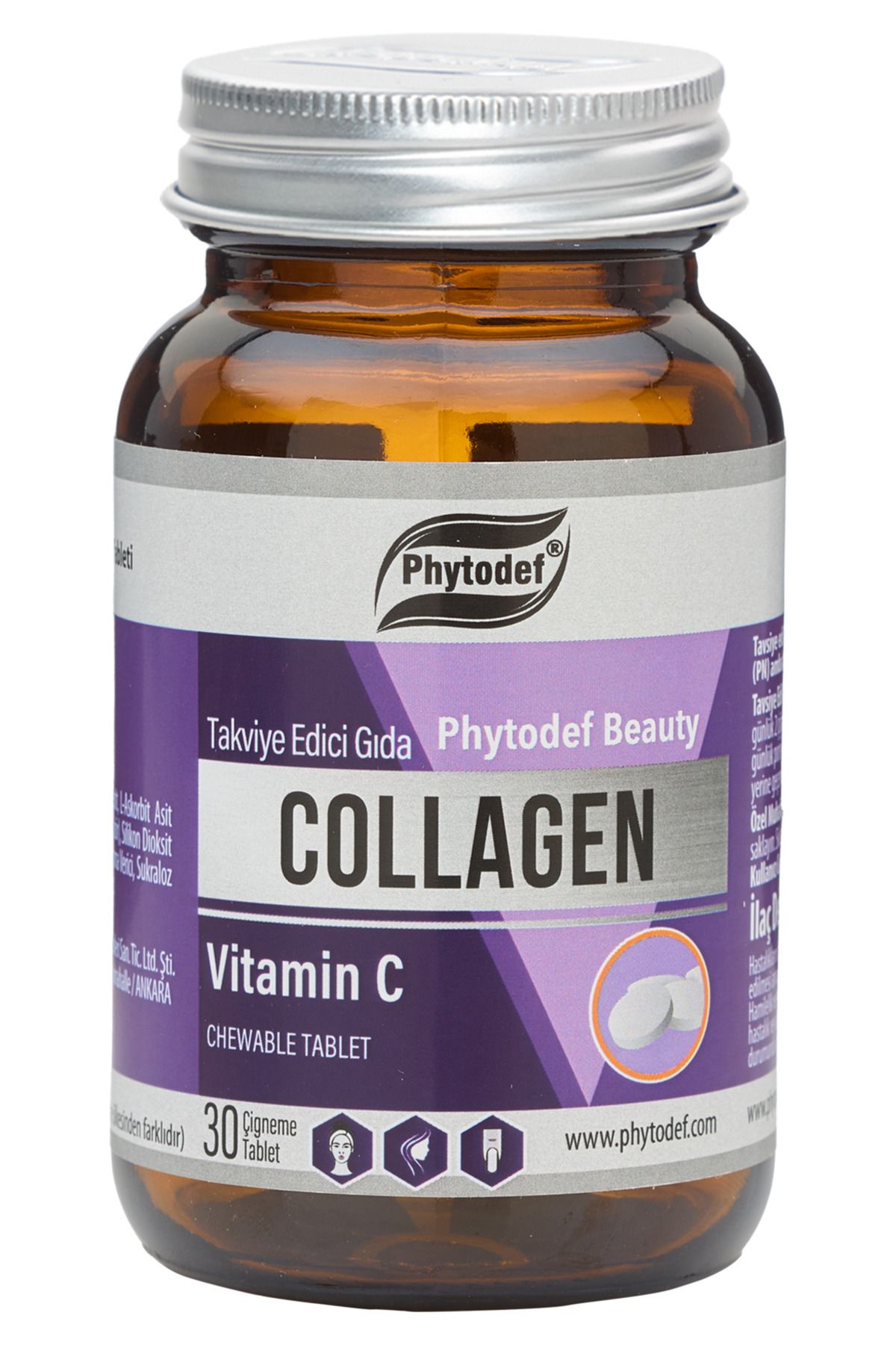 Phytodef Kolajen + Vitamin C Çiğneme Tableti - 30 Adet (kavun Ve Muz Aromalı)