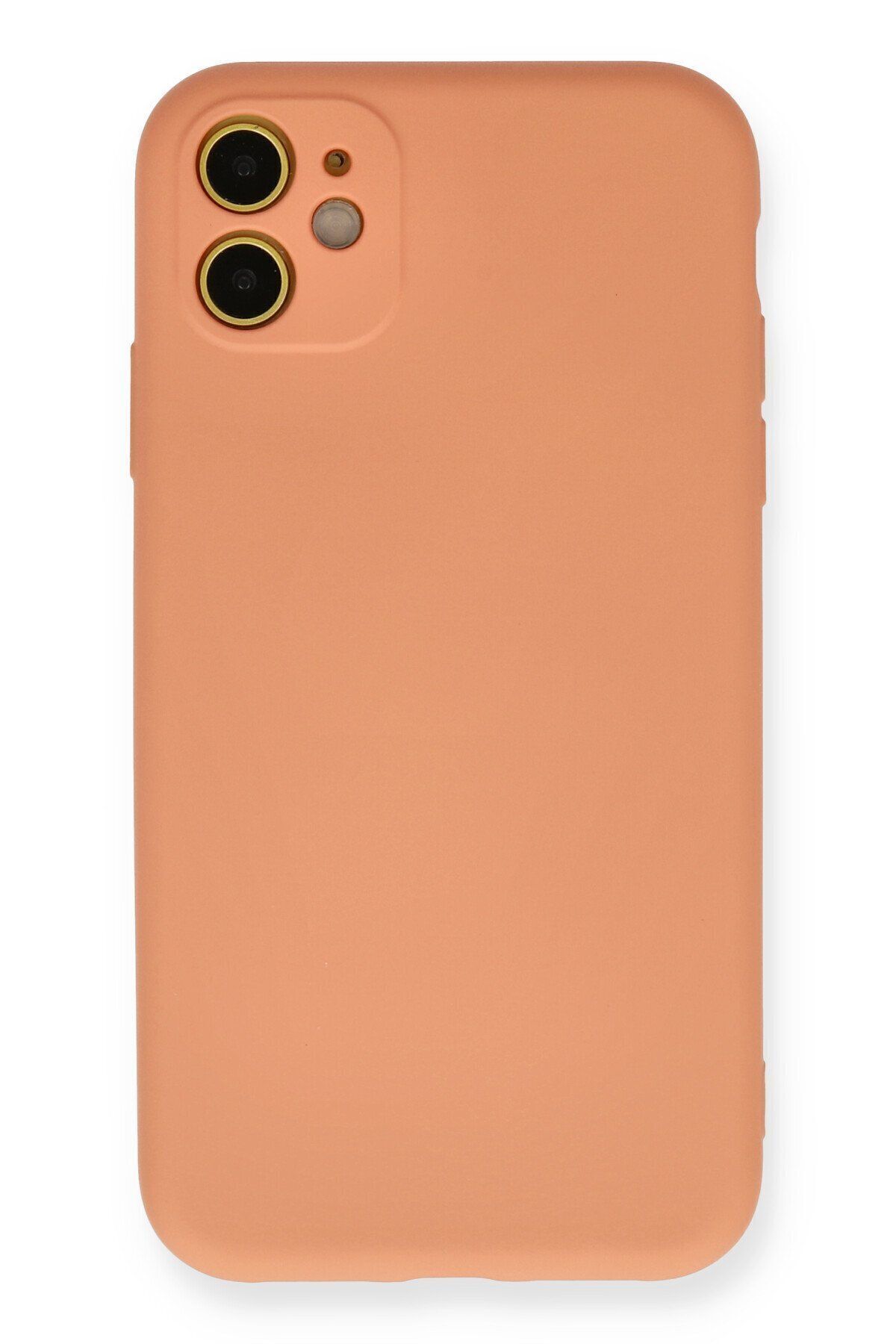 cepmoda iPHONE 11 KILIF - Pastel Soft Dokulu Lansman Kapak içi Süet v15 TURUNCU