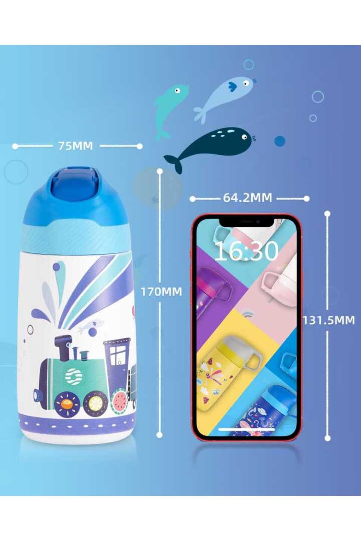 قمقمه و فلاسک چند رنگ Vagonlife VGN2055 قطار آبی 350 میل پیپت فولادی ترموس ماتارا Uzspace