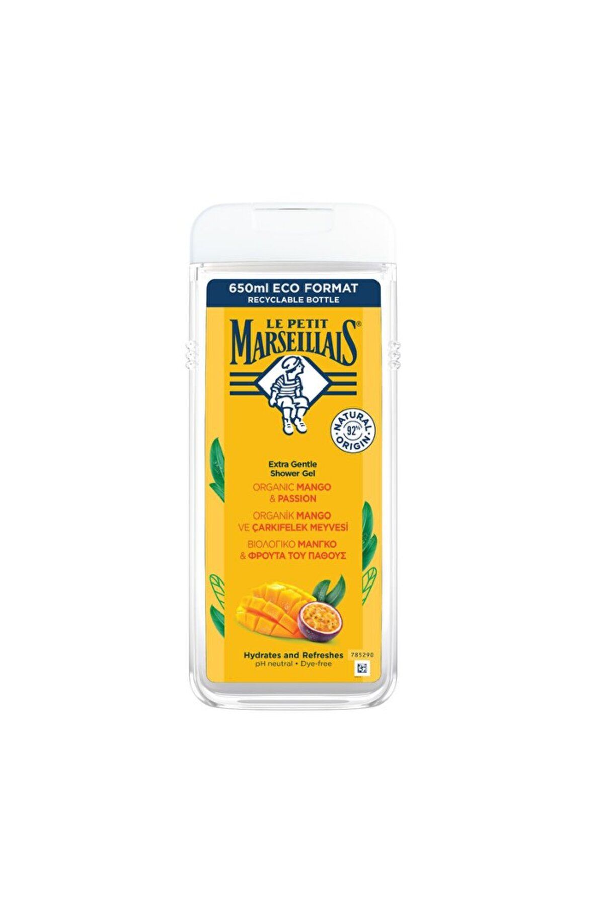 Le Petit Marseillais Duş Jeli - Organik Mango ve Çarkıfelek Meyvesi - 650 ml