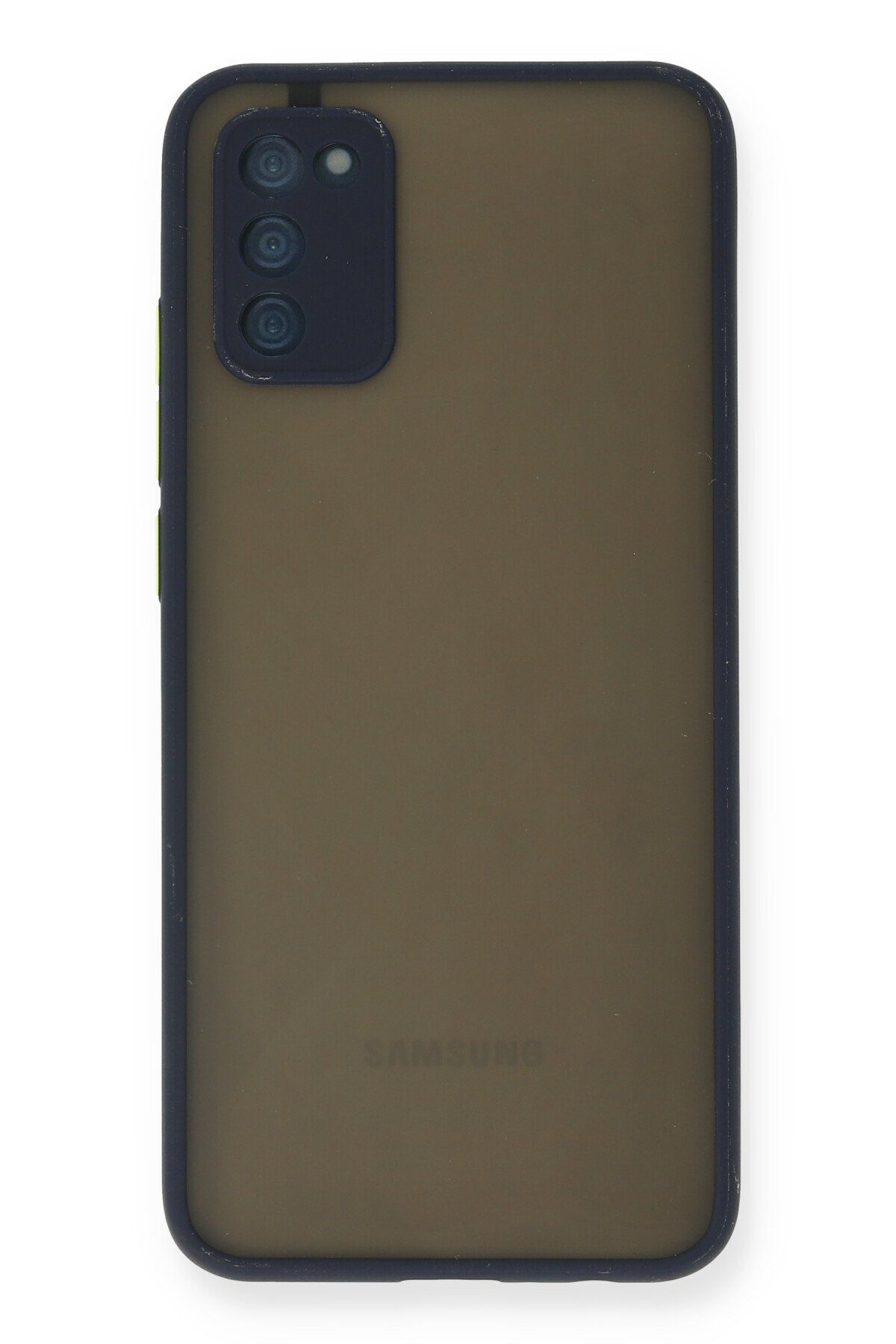 cepmoda SAMSUNG GALAXY A03S - Jux Mat Kapak Yanları Silikon Arkası Sert Pc Buzlu Kılıf - LACİVERT