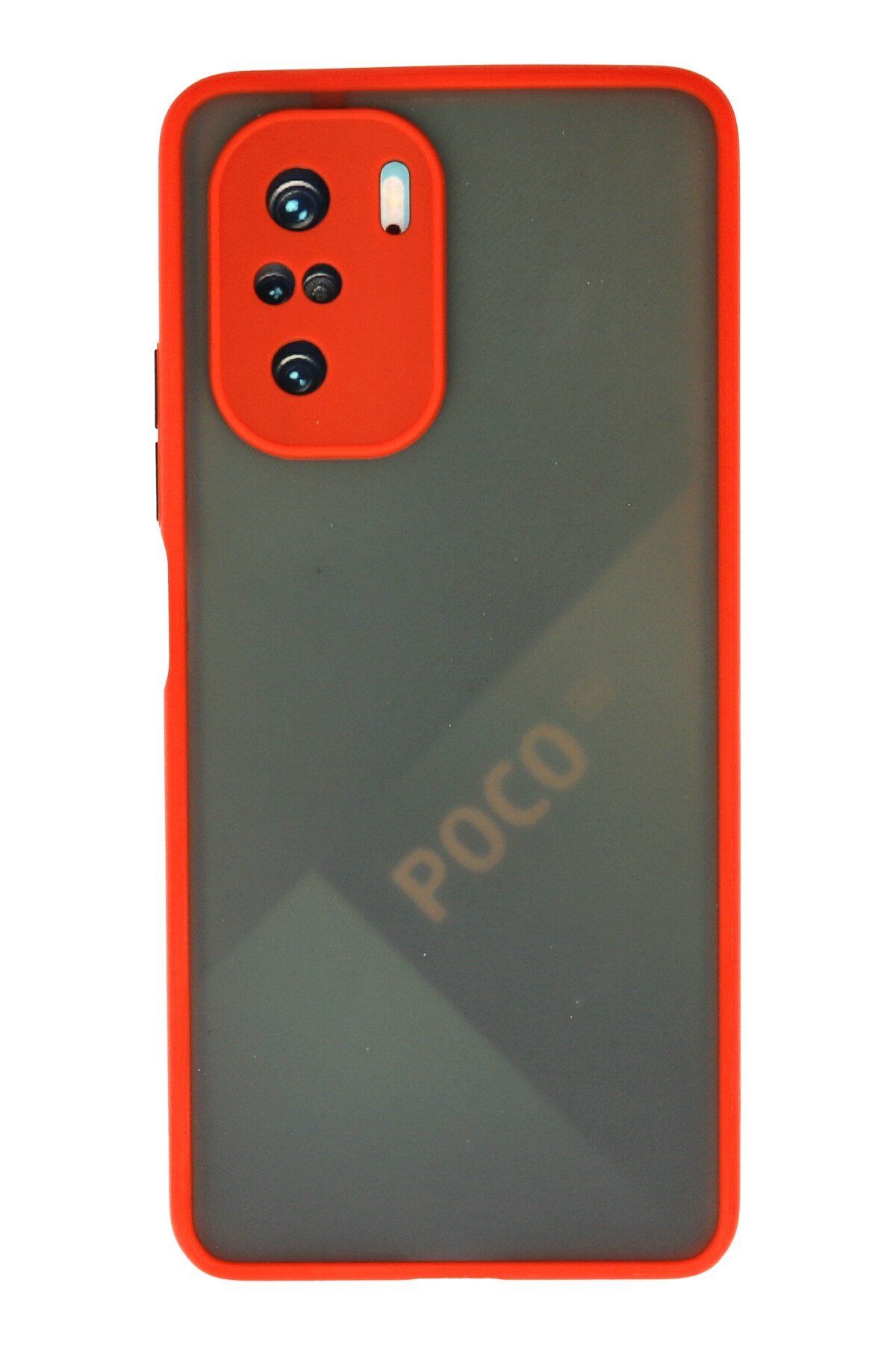 cepmoda XİAOMİ POCO F3 - Jux Mat Kapak Yanları Silikon Arkası Sert Pc Buzlu Kılıf - KIRMIZI