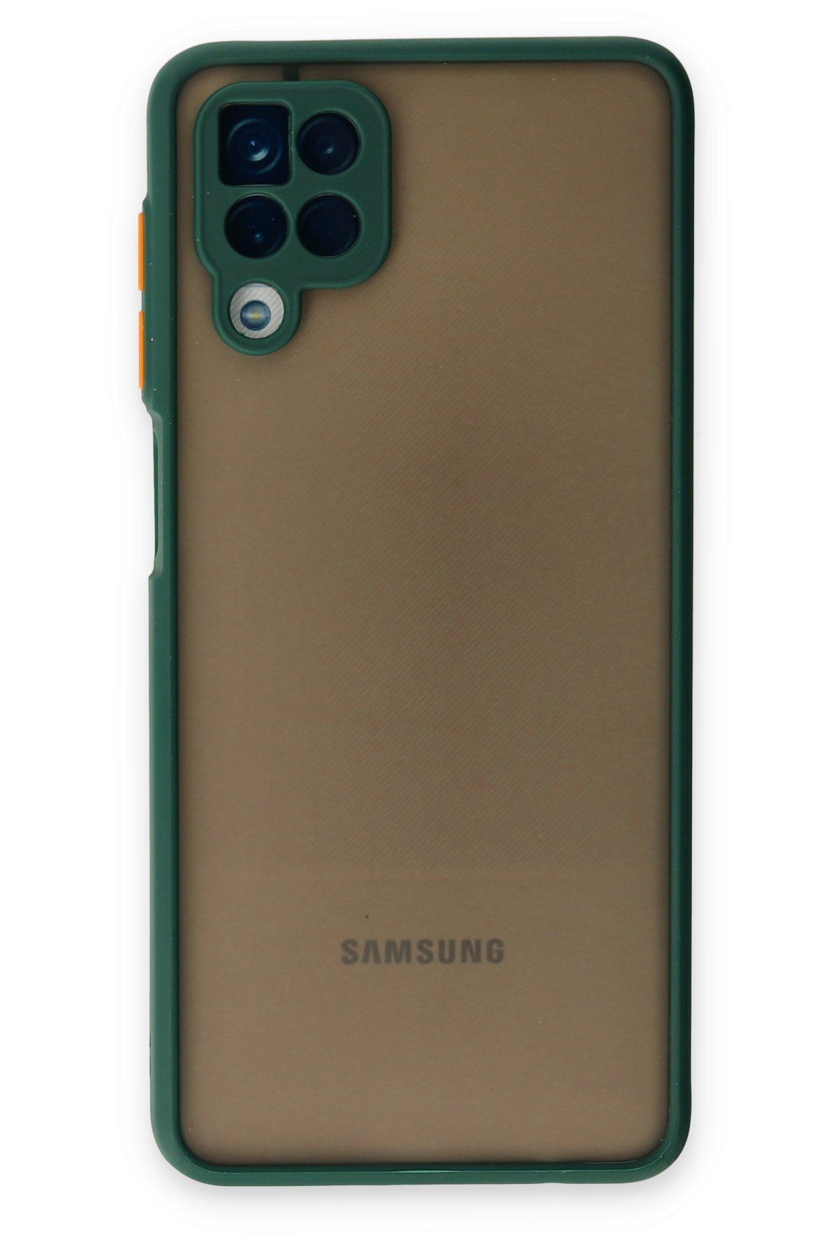 cepmoda SAMSUNG GALAXY M12/A12 | Buzlu Şeffaf Silikon Mat Telefon Kılıfı – Darbeye Dayanıklı - YEŞİL