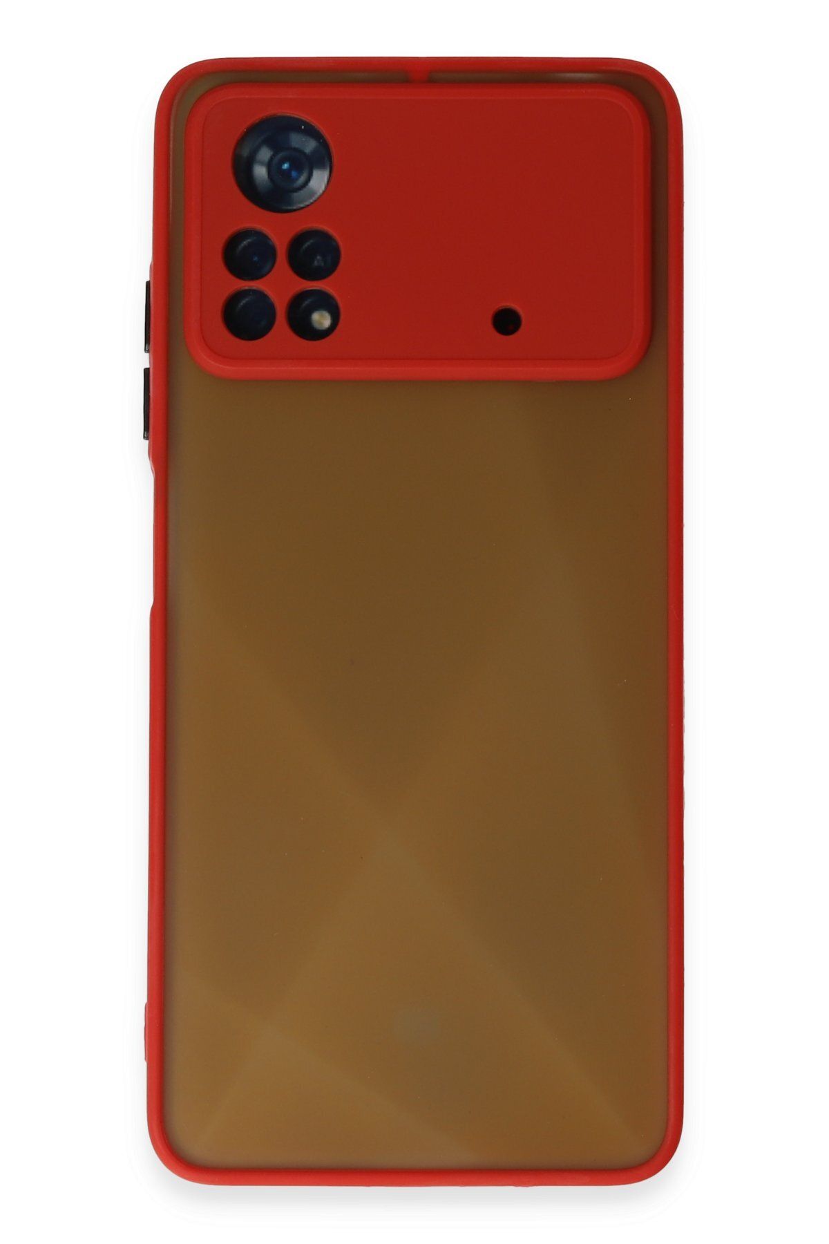 cepmoda XİAOMİ POCO X4 PRO 5G | Buzlu Şeffaf Silikon Mat Telefon Kılıfı – Darbeye Dayanıklı - KIRMIZI