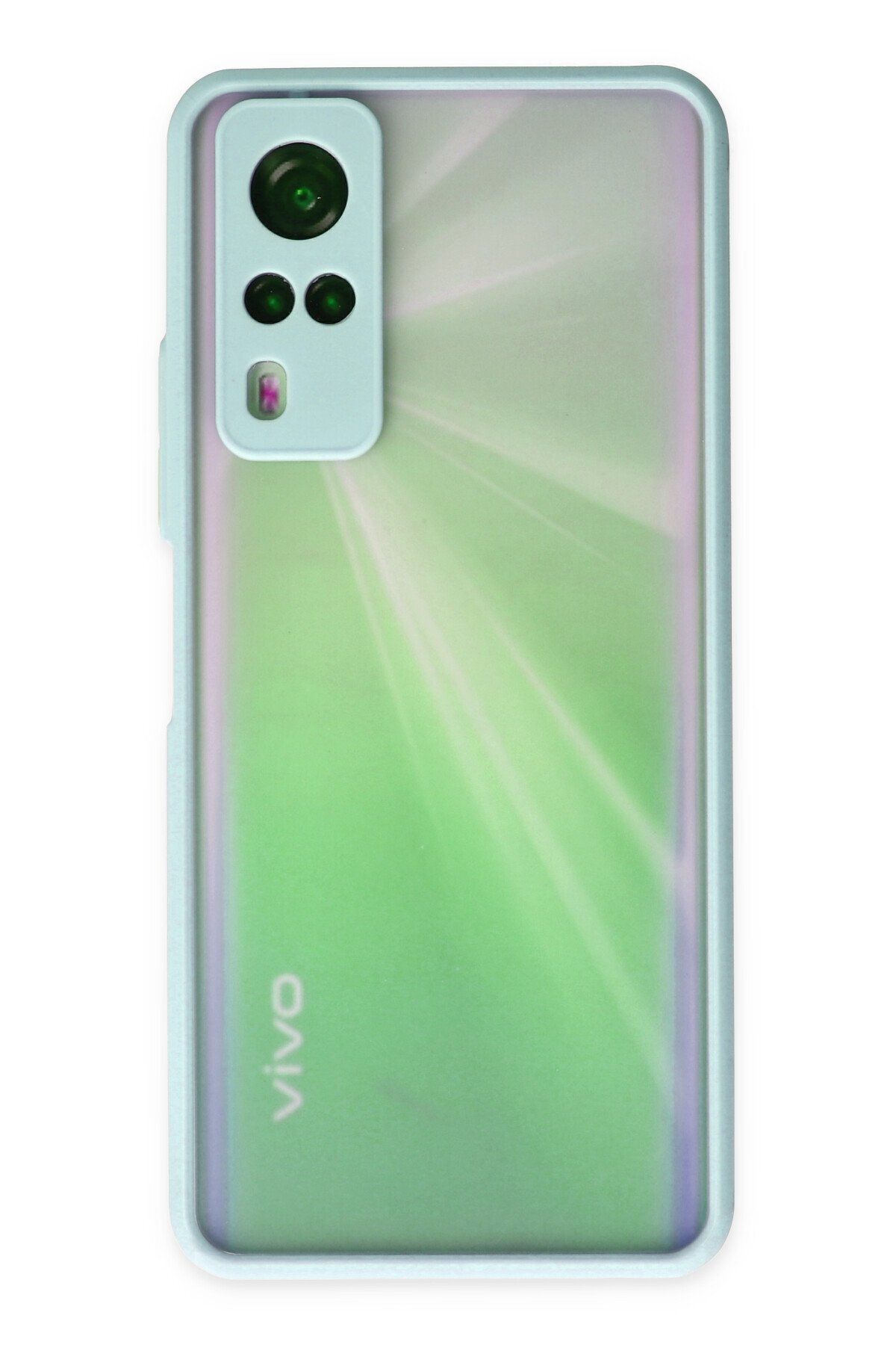 cepmoda VİVO Y53S - Jux Mat Kapak Yanları Silikon Arkası Sert Pc Buzlu Kılıf - TURKUAZ