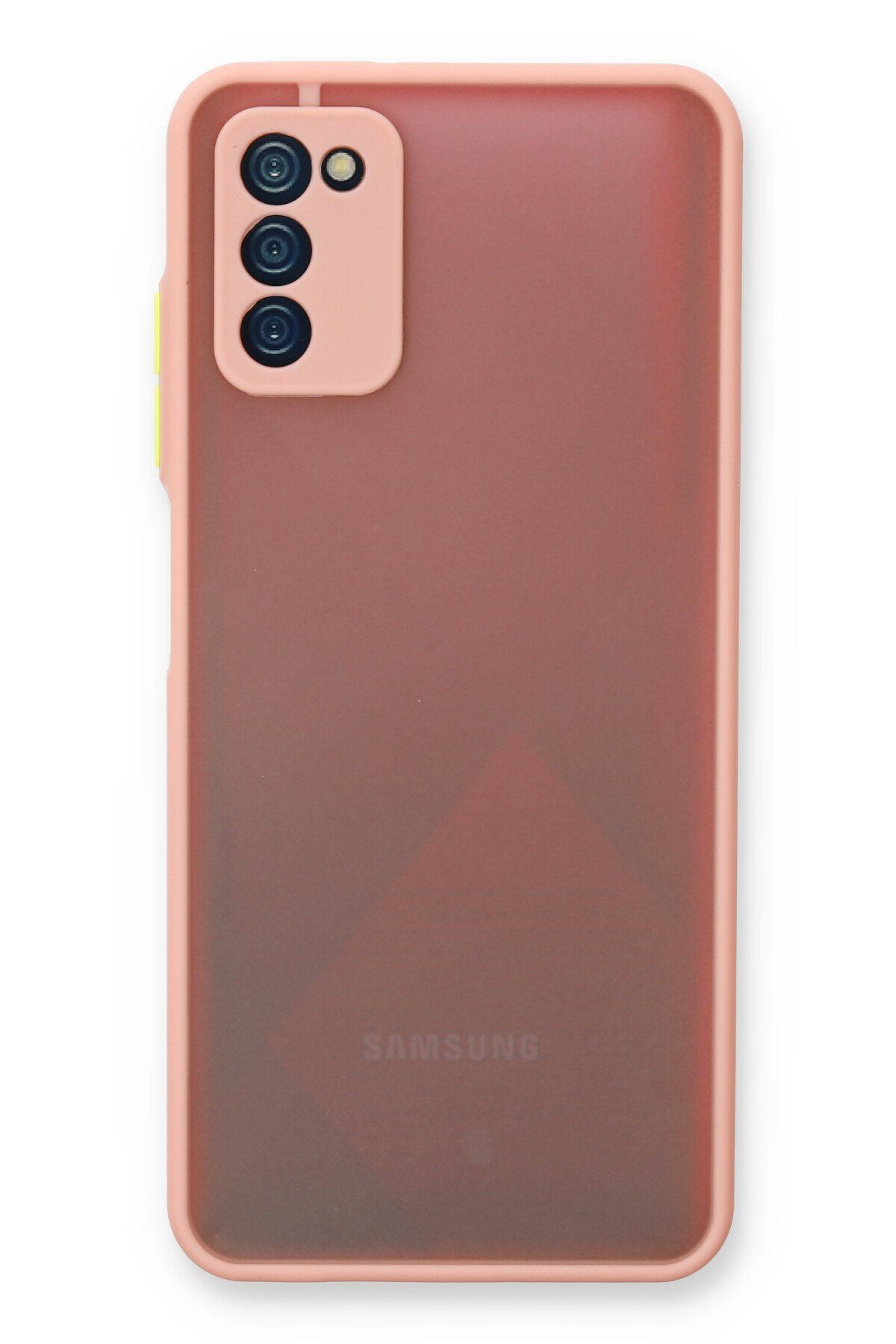 cepmoda SAMSUNG GALAXY A03S | Buzlu Şeffaf Silikon Mat Telefon Kılıfı – Darbeye Dayanıklı - PEMBE